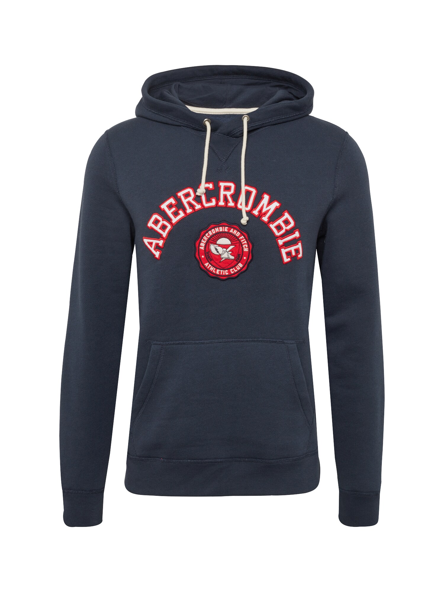 Abercrombie Fitch Heren Sweatshirt Athletic Club Popover Navy Rood abercrombie fitch kopen in de aanbieding