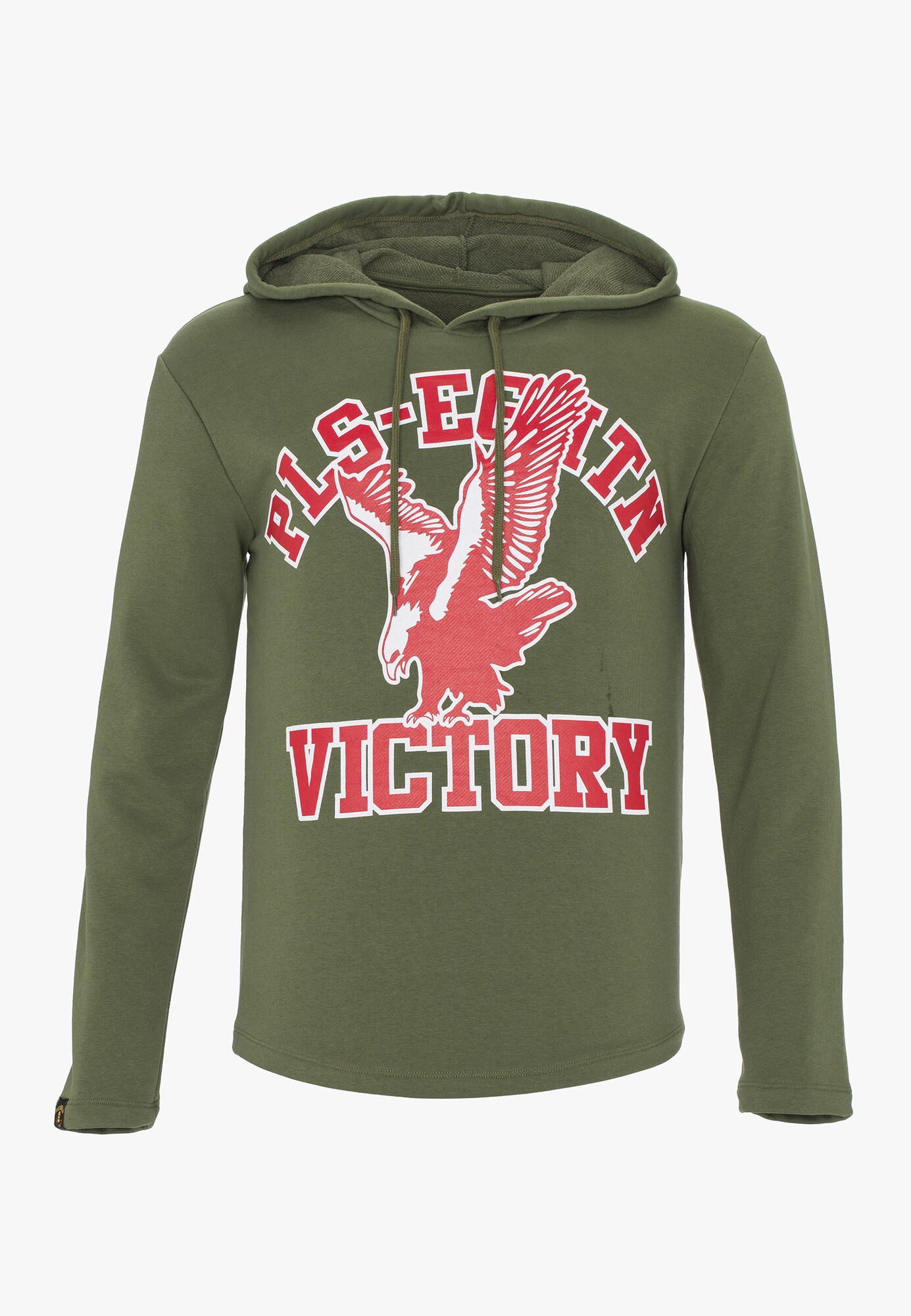 Plus Eighteen Heren Sweatshirt Groen Lichtrood plus eighteen kopen in de aanbieding
