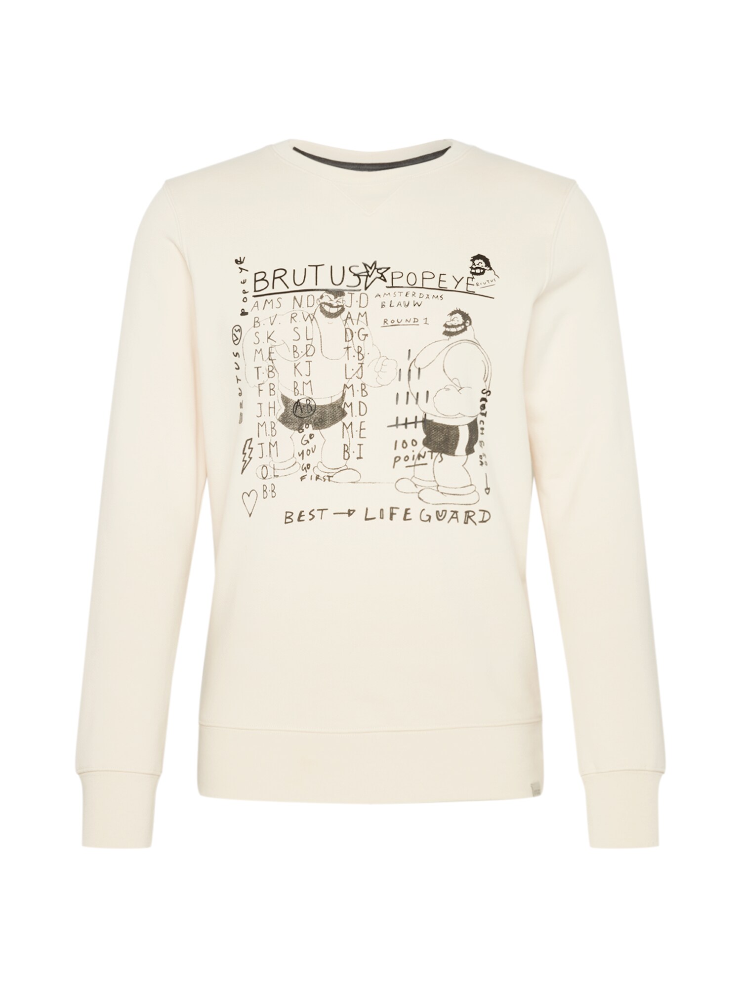 Scotch Soda Heren Sweatshirt Brutus Ams Blauw Crewneck Sweat Zwart Wit scotch soda kopen in de aanbieding