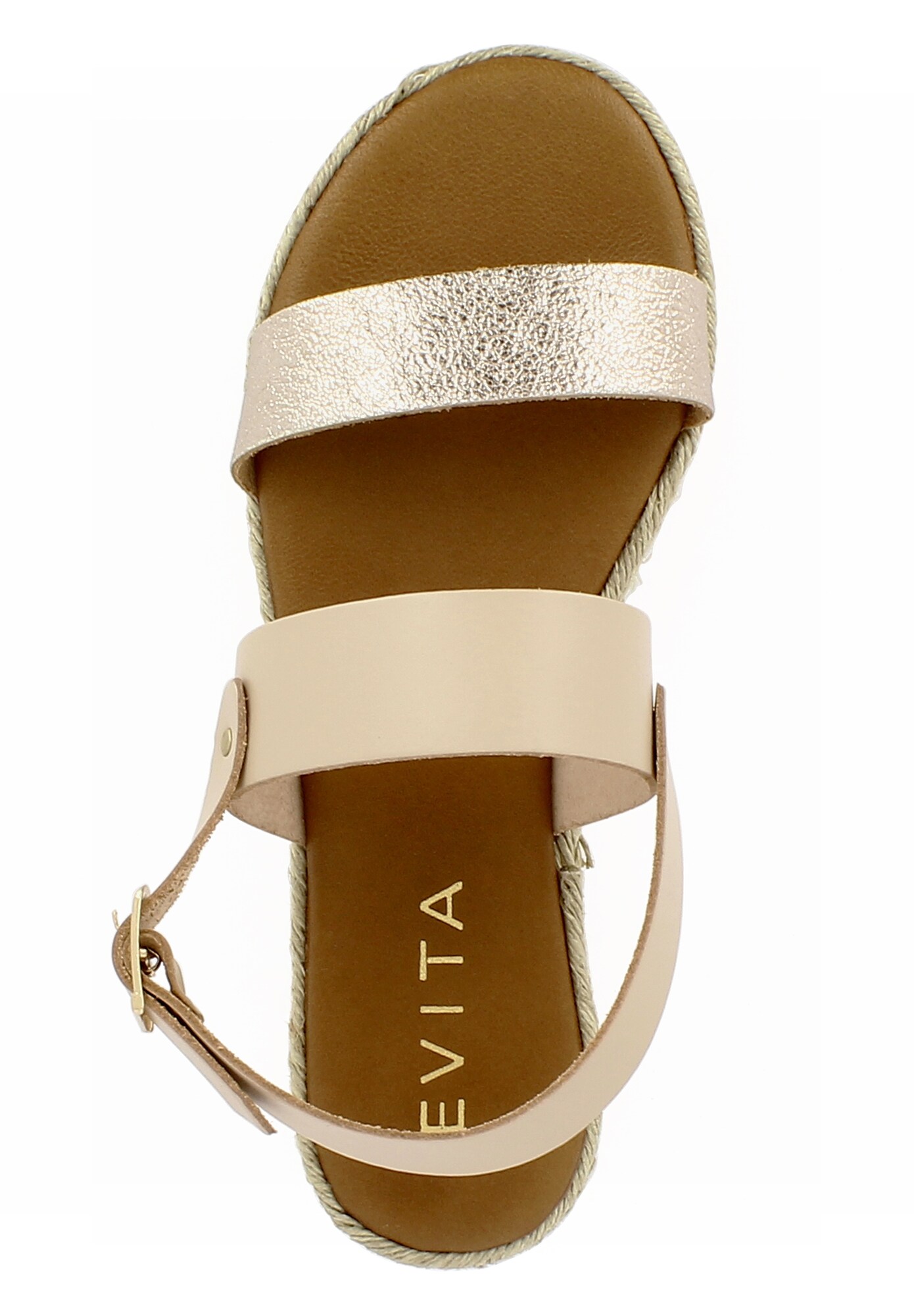 Evita Dames Sandalen Met Riem Athena Beige evita kopen in de aanbieding