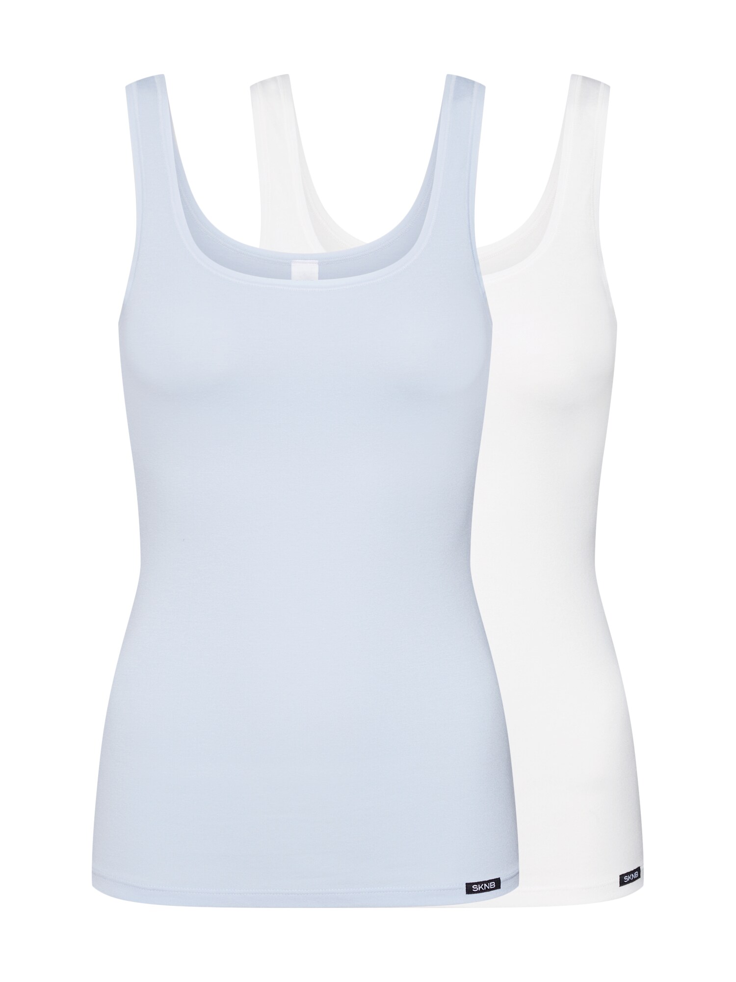 Skiny Dames Onderhemd Advantage Cotton Lichtblauw Wit skiny kopen in de aanbieding
