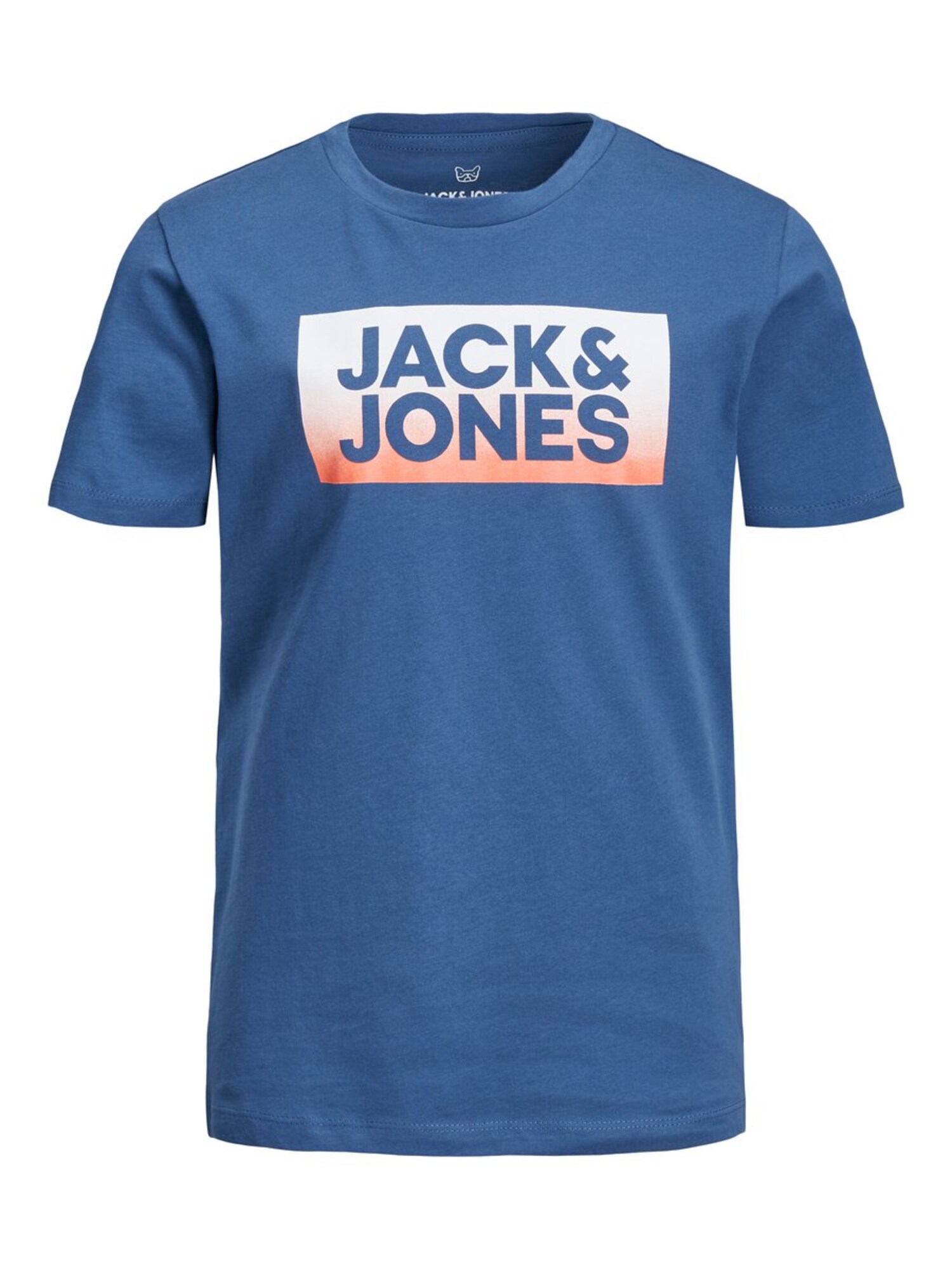 Jack Jones Junior Jongens Shirt Blauw Lichtoranje jack jones junior kopen in de aanbieding