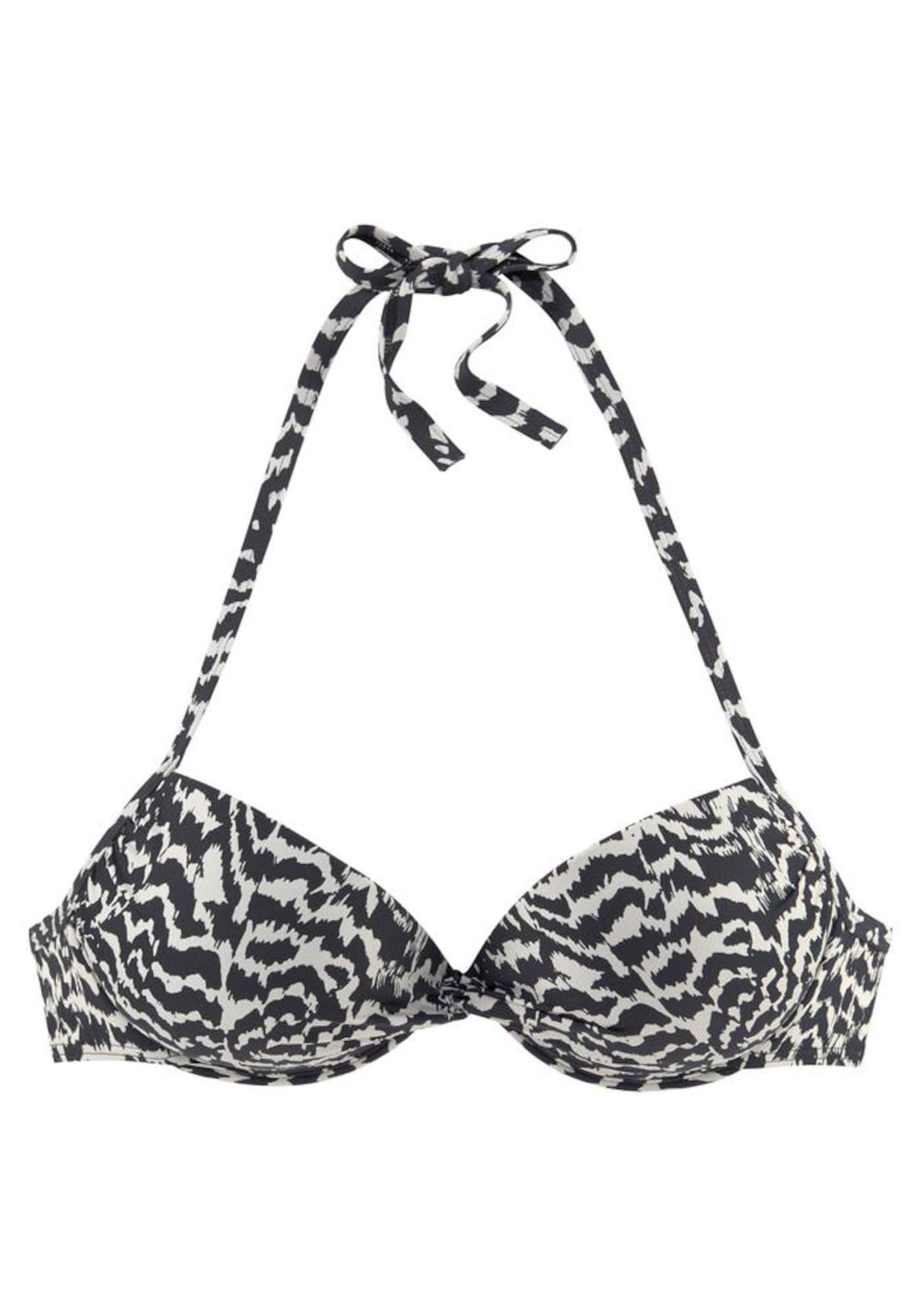 LASCANA Bikinový top  čierna / biela