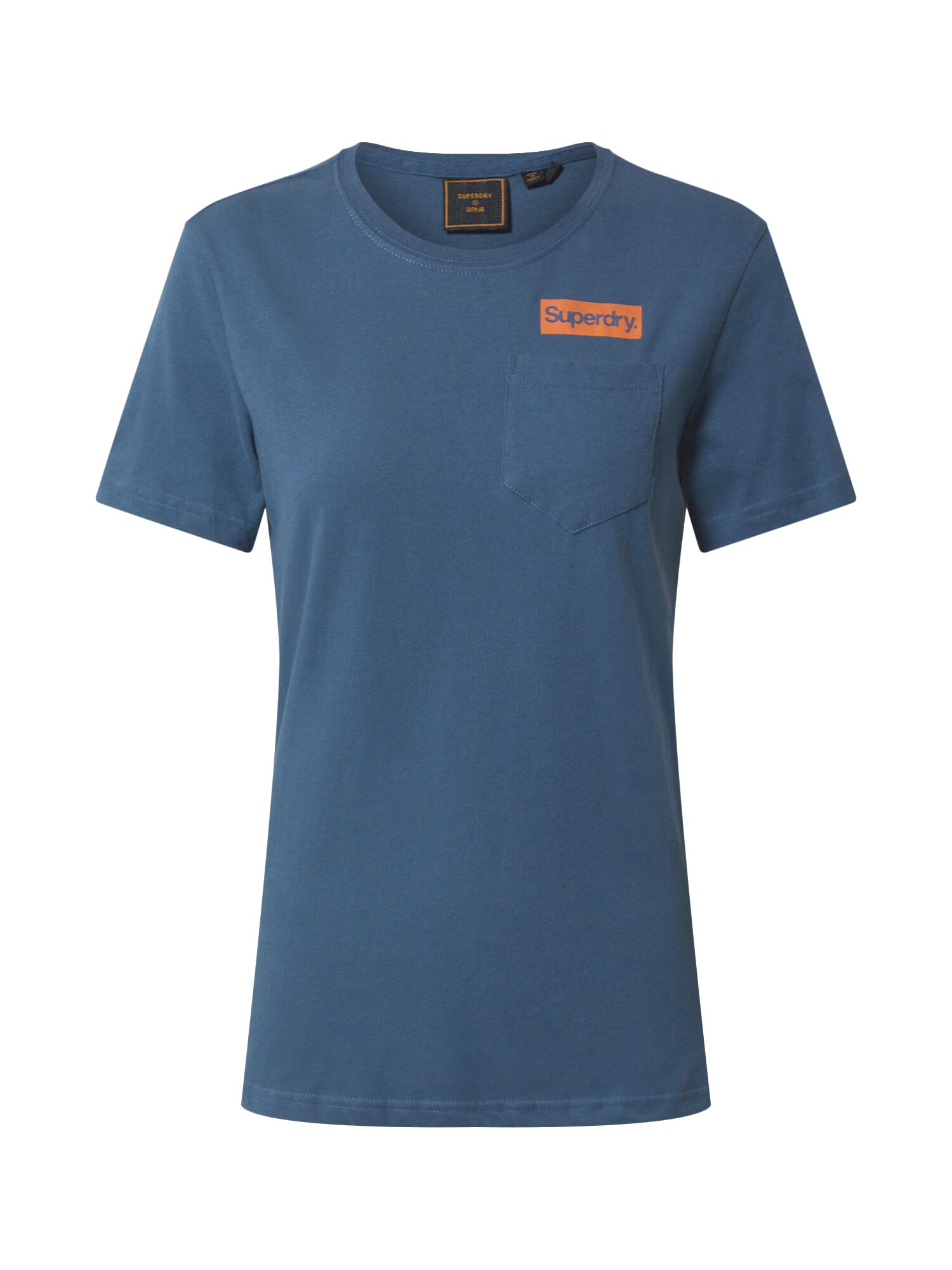 Superdry Marškinėliai 'Patina'  mėlyna dūmų spalva / oranžinė