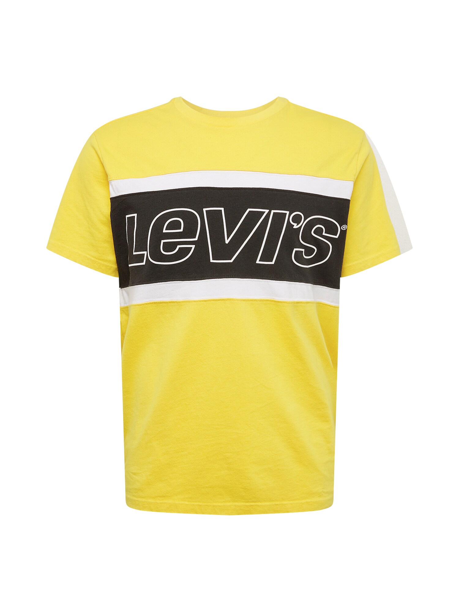 Levis Heren Shirt Colorblocktee Geel Zwart levis kopen in de aanbieding