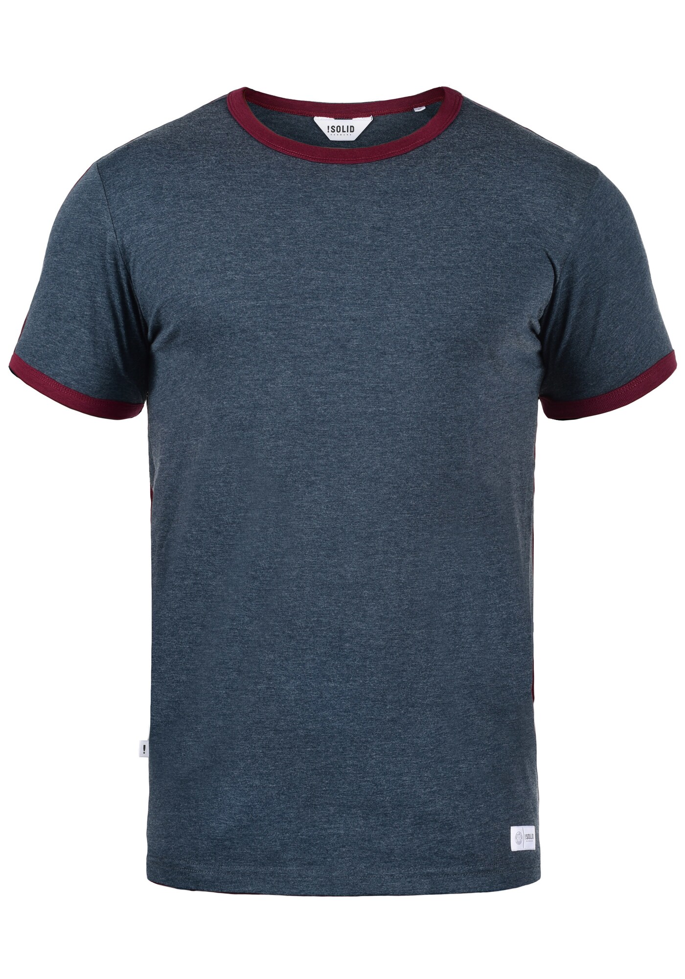 !Solid Camiseta 'Manoldo'  azul oscuro / burdeos