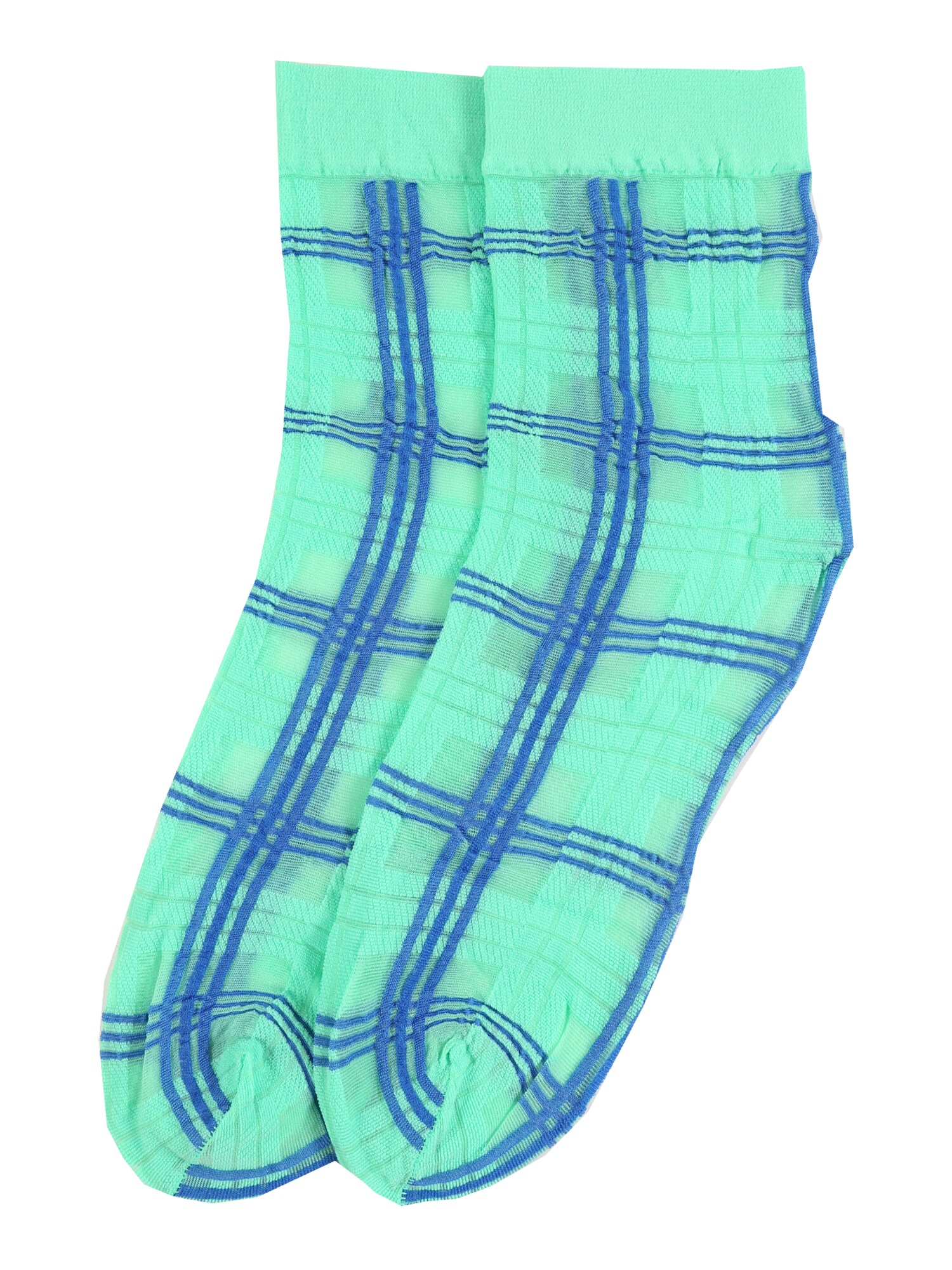 Swedish Stockings Kojinės 'Greta Tartan'  mėlyna / žalia