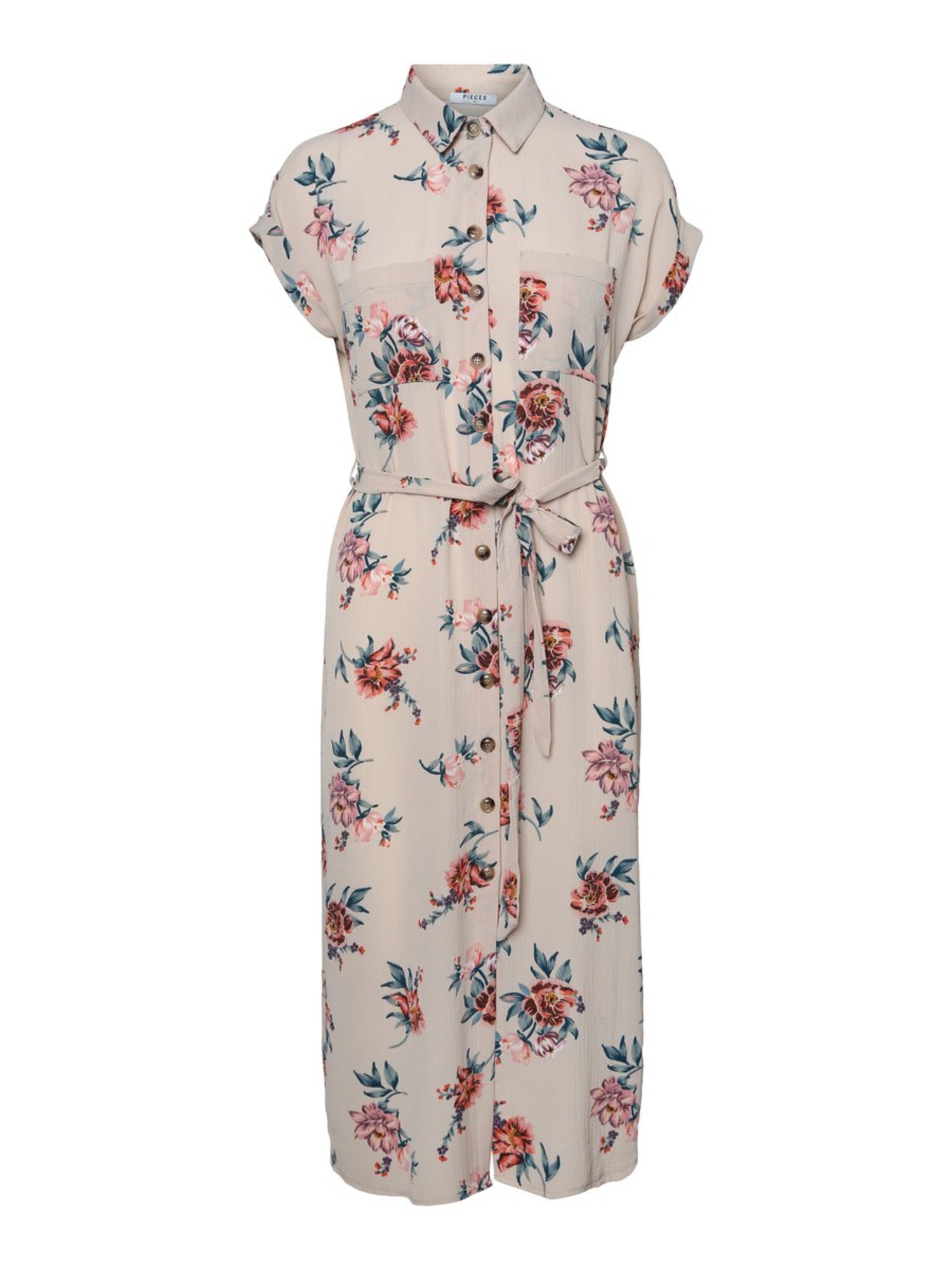 Pieces Dames Blousejurk Camel Gemengde Kleuren pieces kopen in de aanbieding