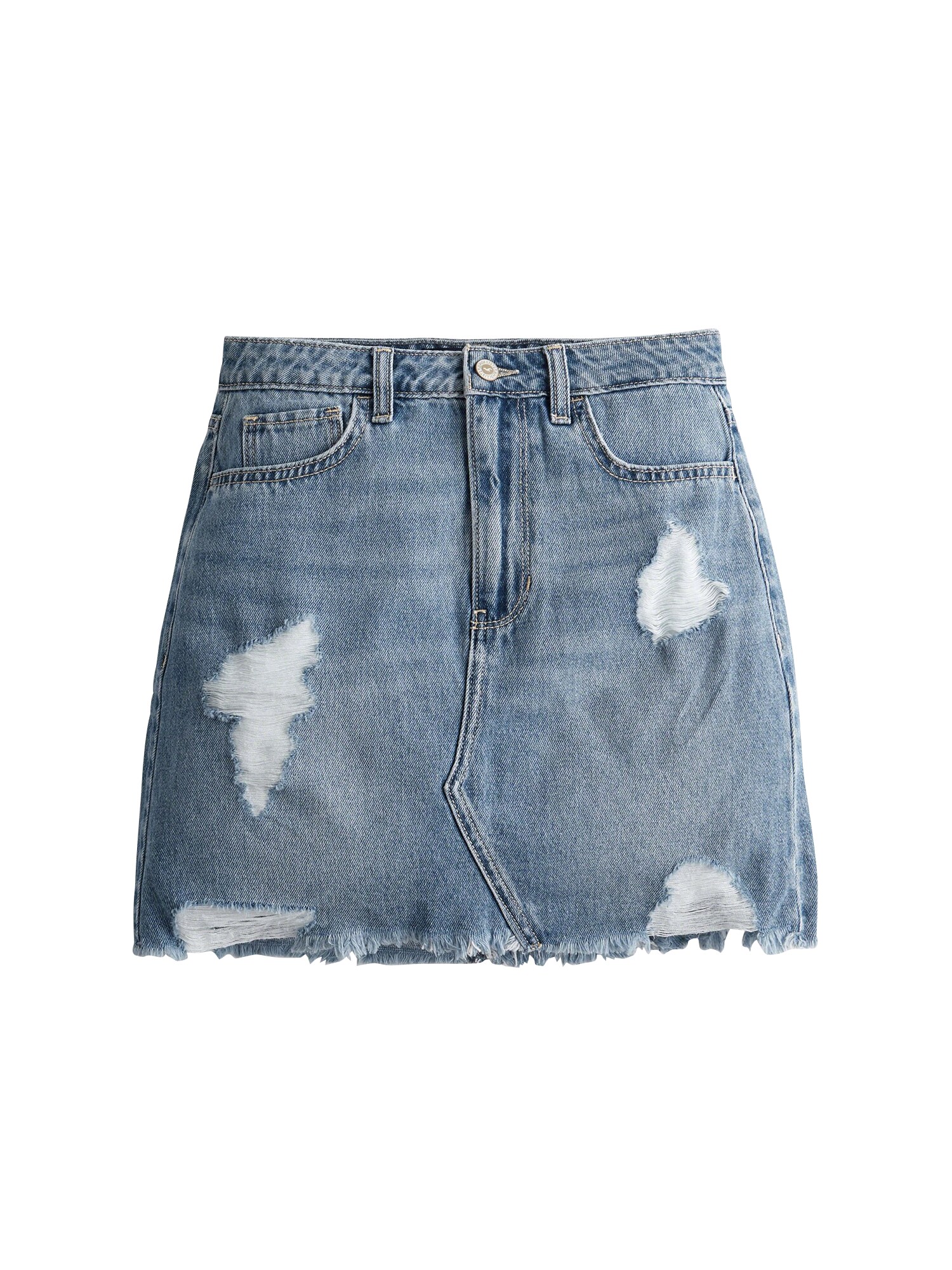 Hollister Dames Rok Destroy Uhr Blauw Denim hollister kopen in de aanbieding