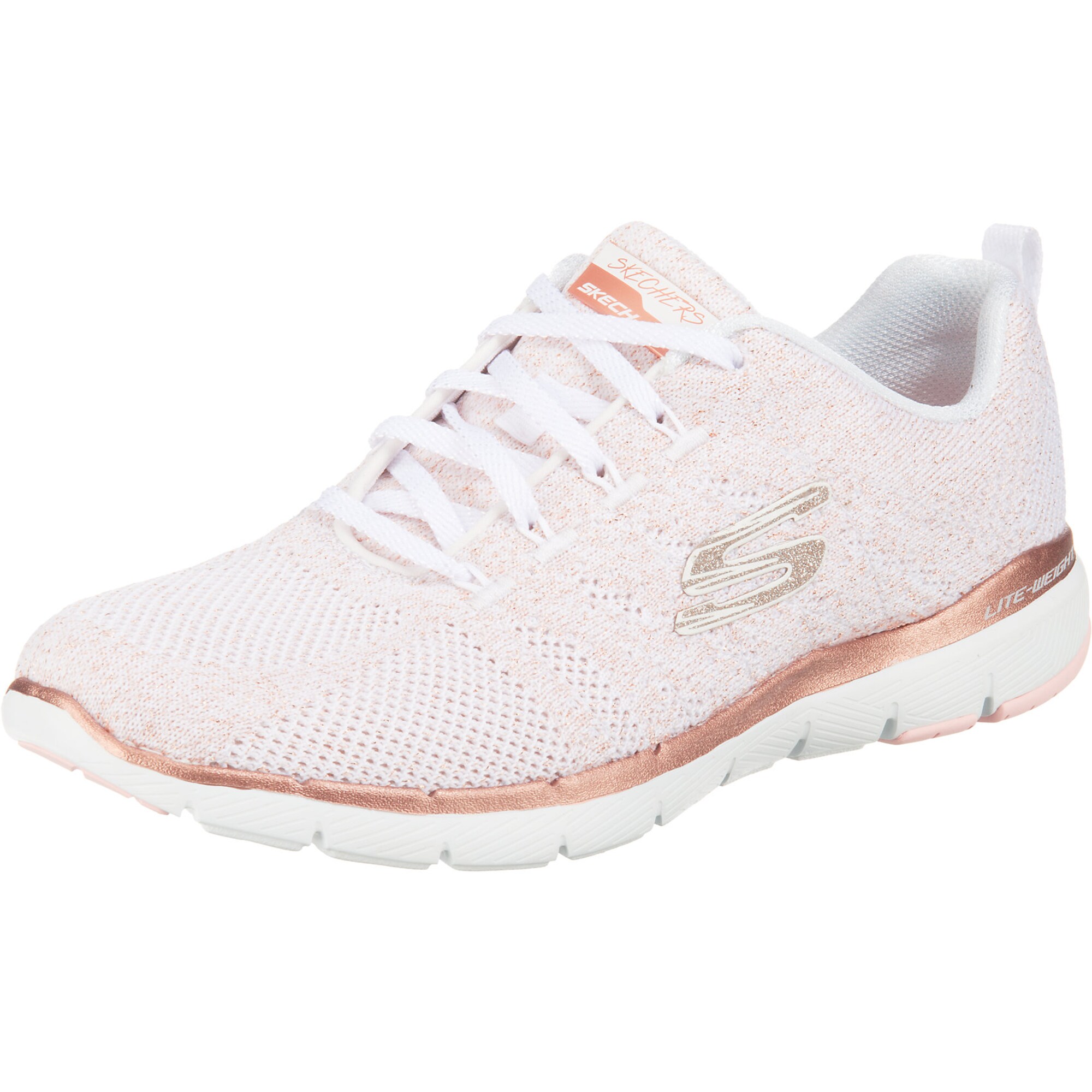 SKECHERS Sportbačiai be auliuko 'Flex Appeal 3.0'  balta / rožinio aukso spalva / rožių spalva
