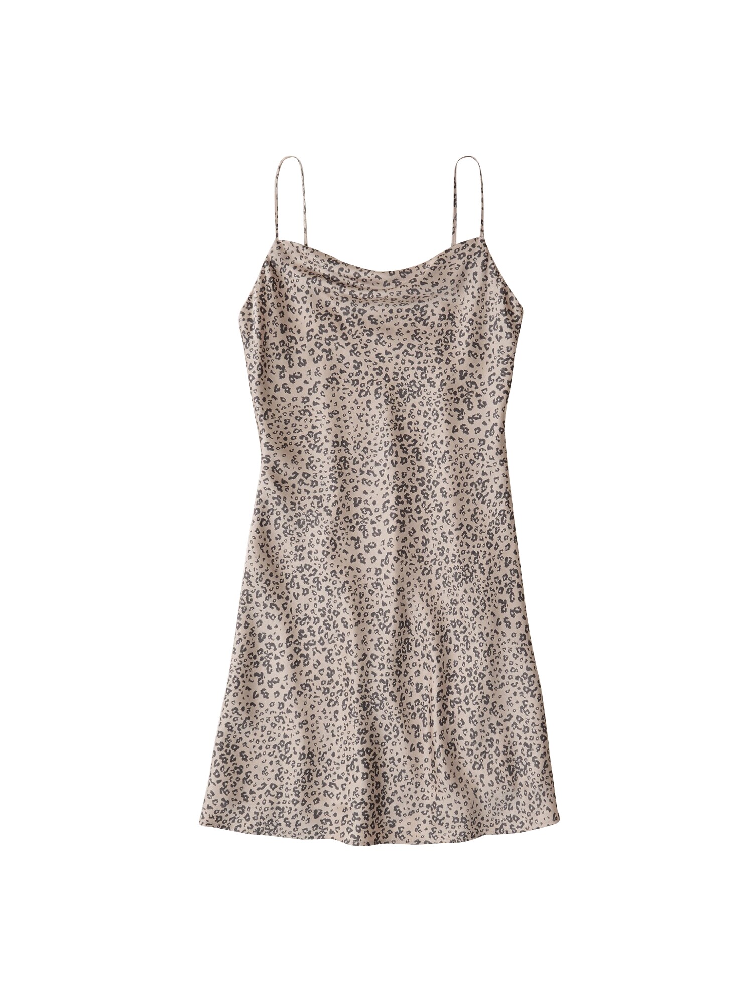 Abercrombie & Fitch Suknelė 'LINEN SLIP DRESS'  juoda / smėlio