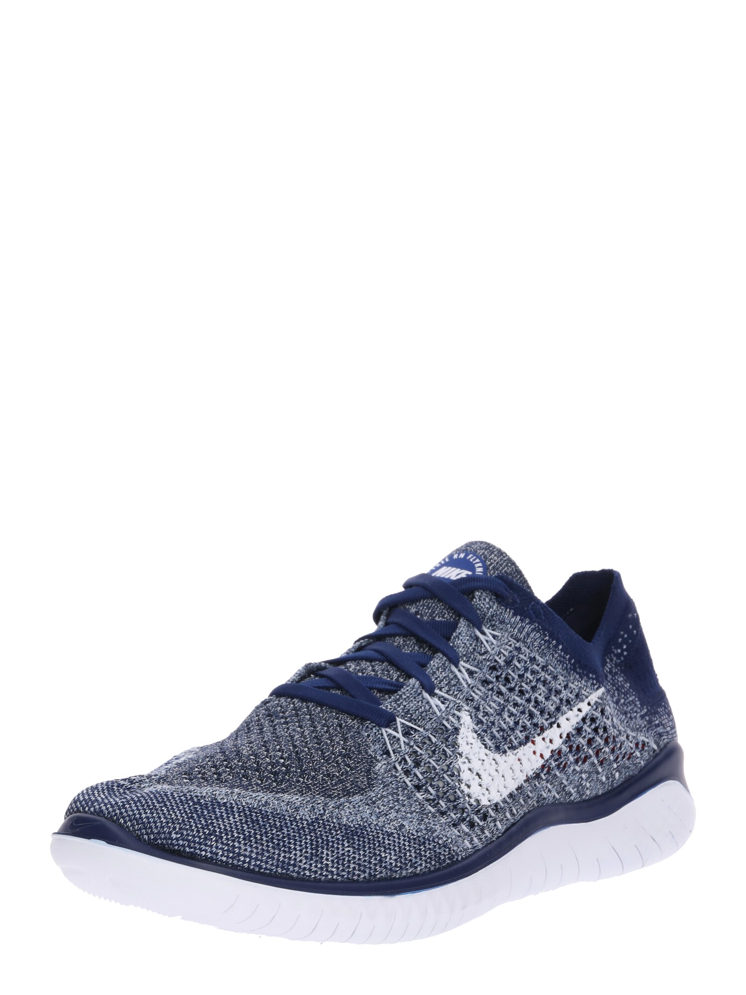 Nike Heren Loopschoen Free Rn Flyknit Blauw Wit nike kopen in de aanbieding