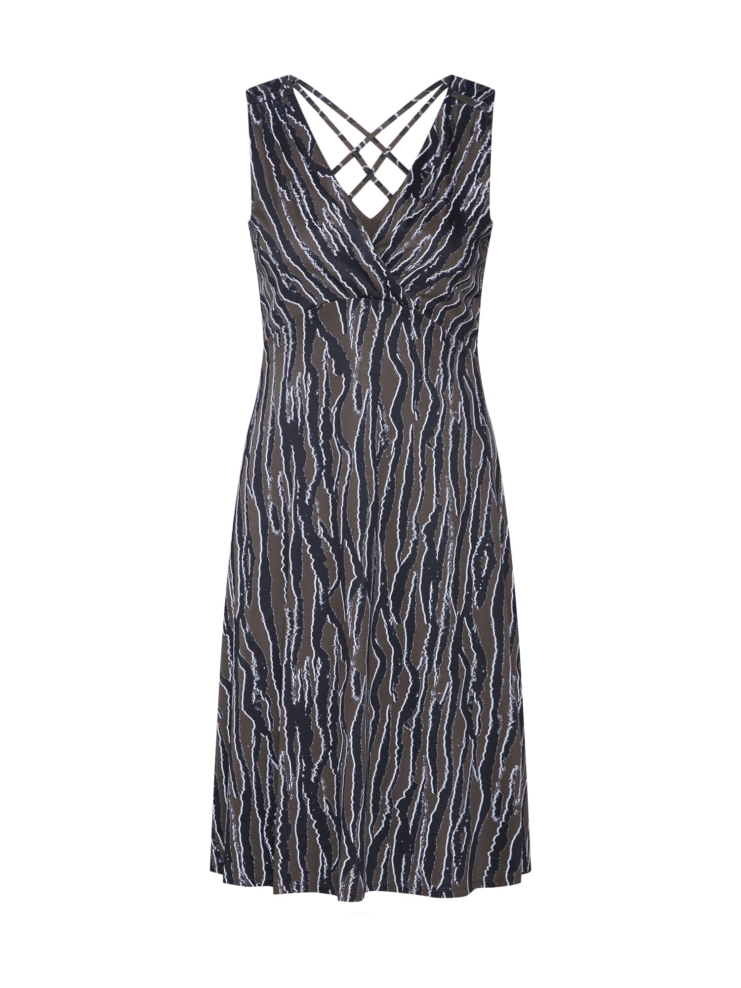 Soliver Black Label Dames Cocktailjurk Kaki Donkergroen Wit soliver black label kopen in de aanbieding