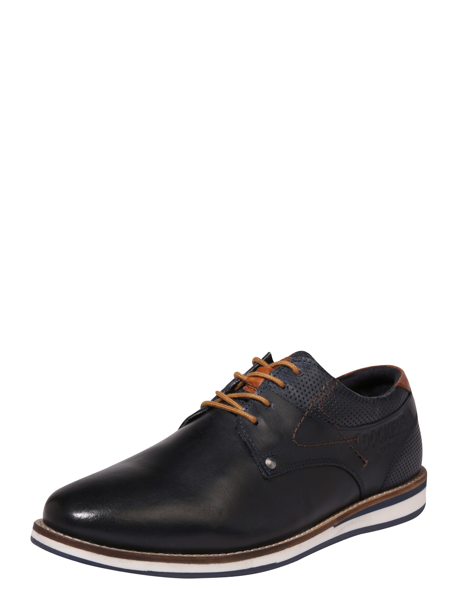 Dockers By Gerli Heren Sportieve Veterschoen Navy Cognac dockers by gerli kopen in de aanbieding