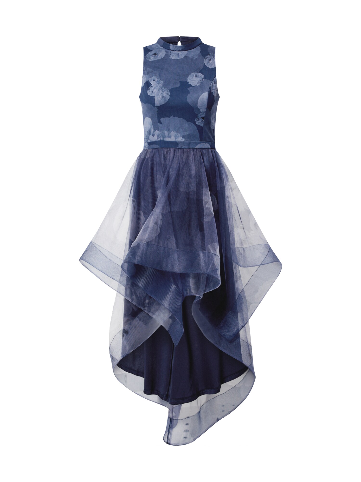 Chi Chi London Kokteilinė suknelė 'Farcia'  mėlyna dūmų spalva / tamsiai mėlyna