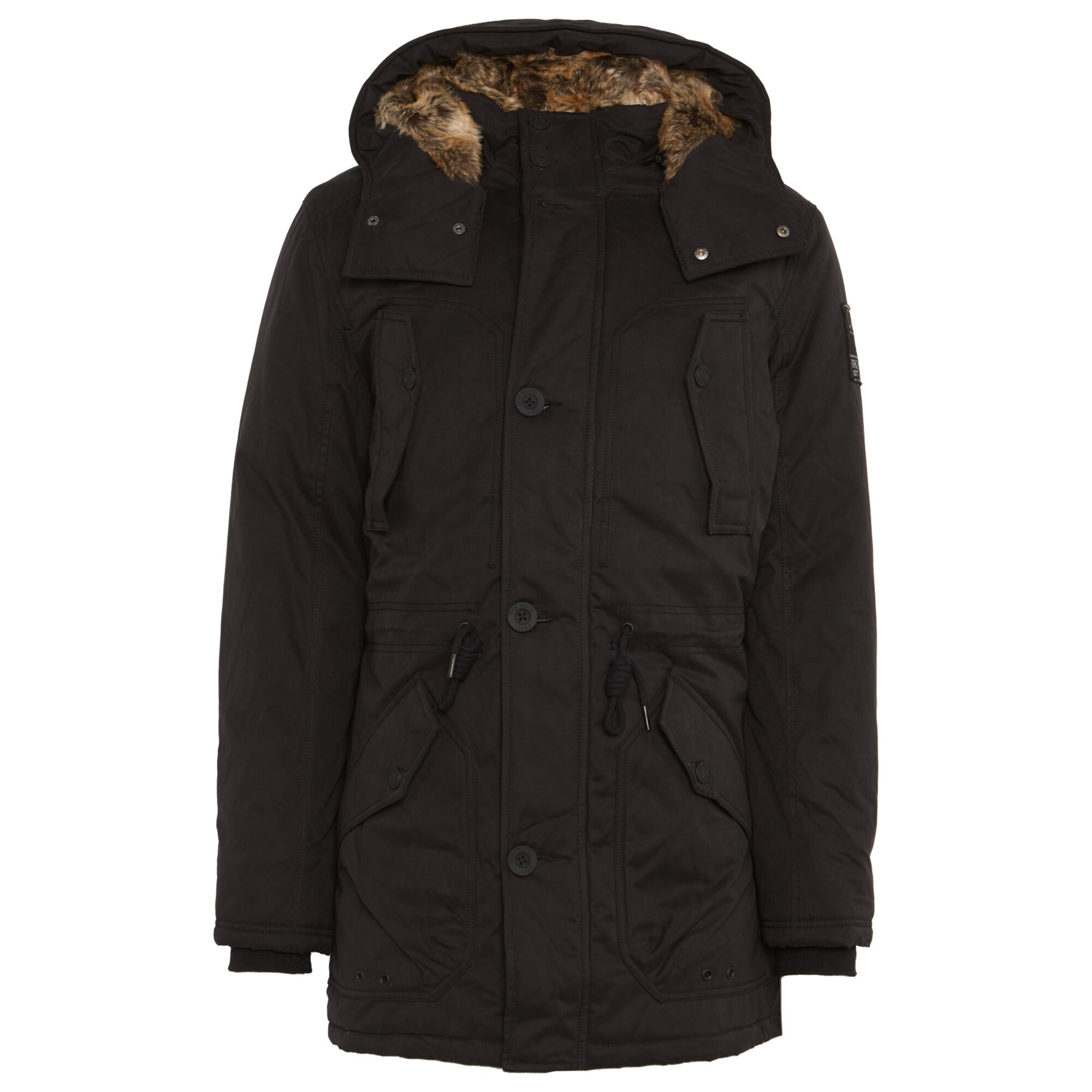 TOM TAILOR Parka mit Tunnelzug auf Taillenhöhe schwarz