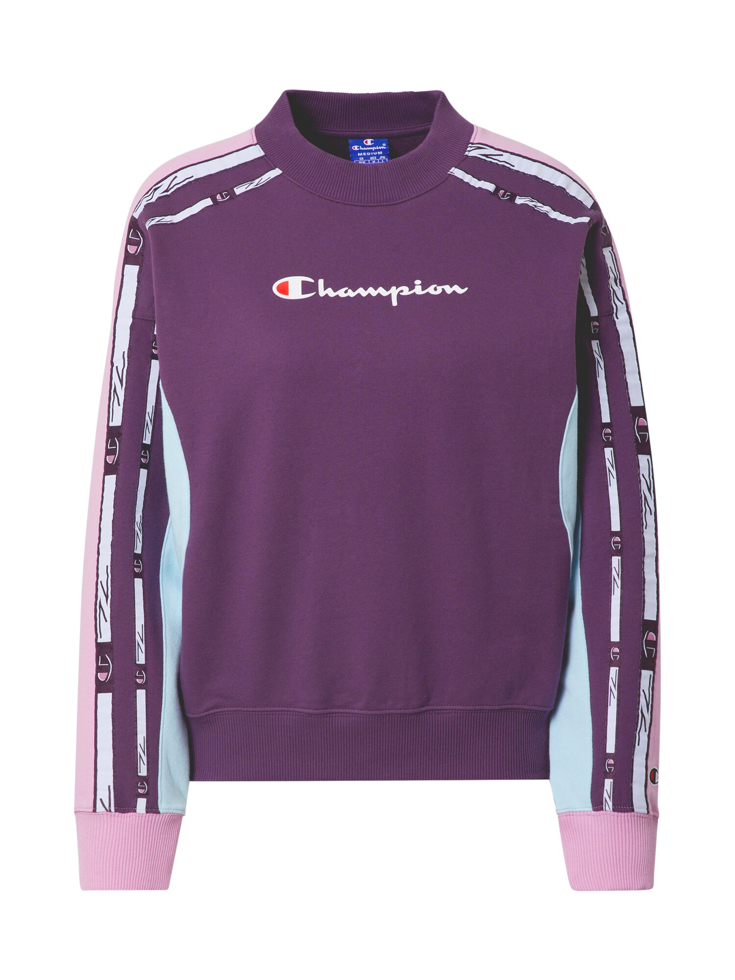 Champion Authentic Athletic Apparel Megztinis be užsegimo  tamsiai violetinė / rožių spalva / balta / šviesiai raudona