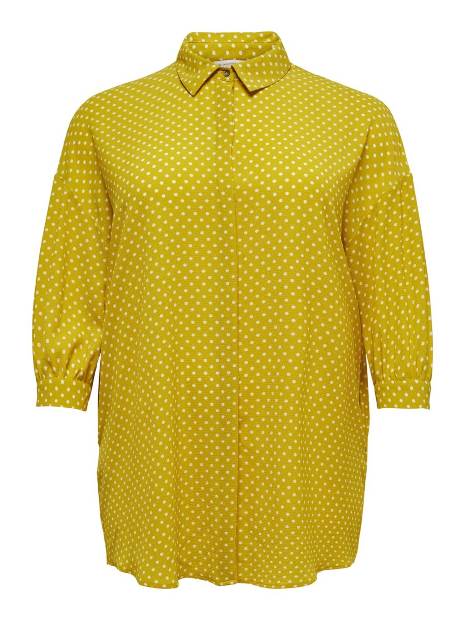 Only Carmakoma Dames Blouse Geel Wit only carmakoma kopen in de aanbieding