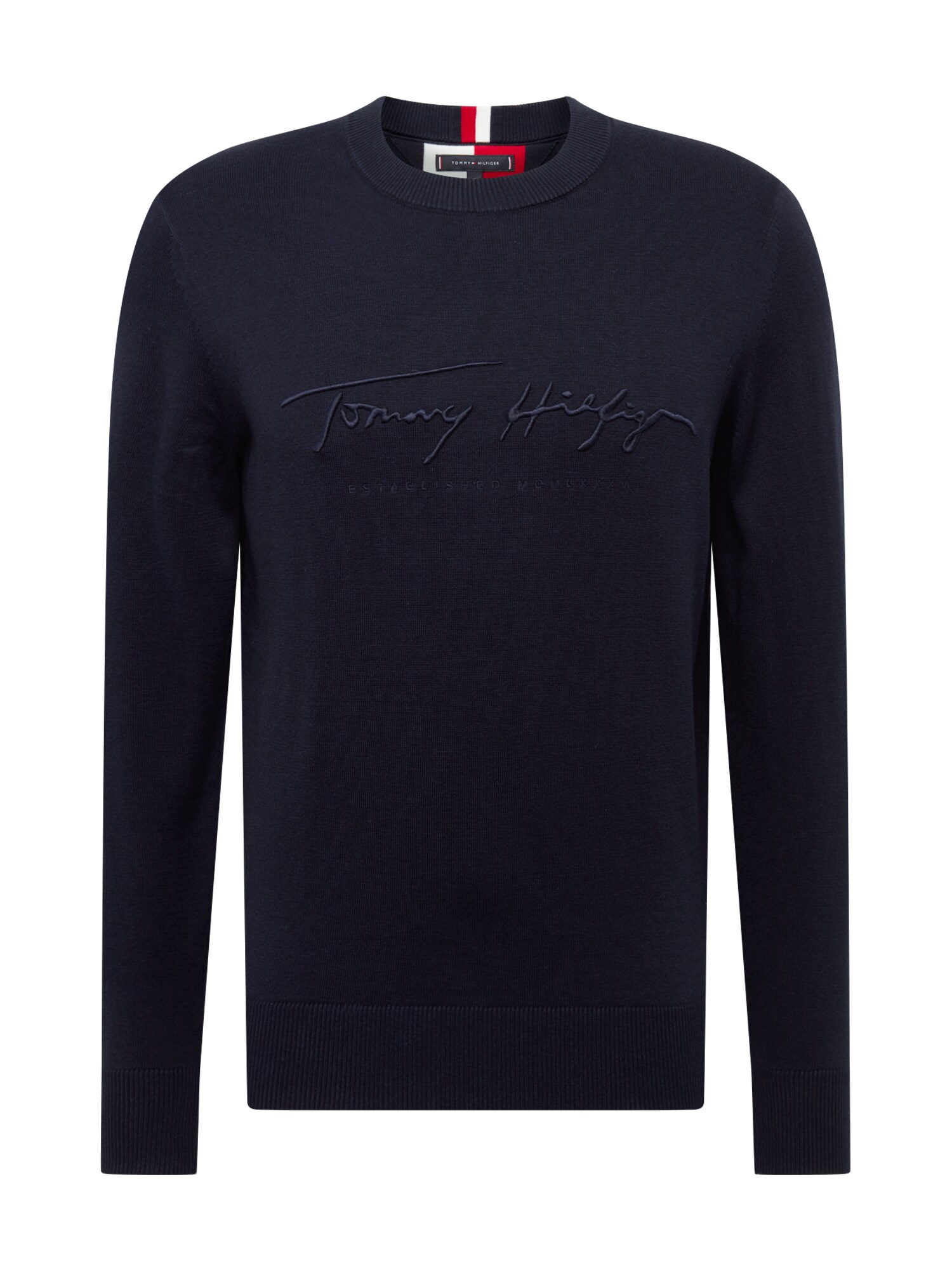 TOMMY HILFIGER Megztinis 'Tonal Autograph'  tamsiai mėlyna