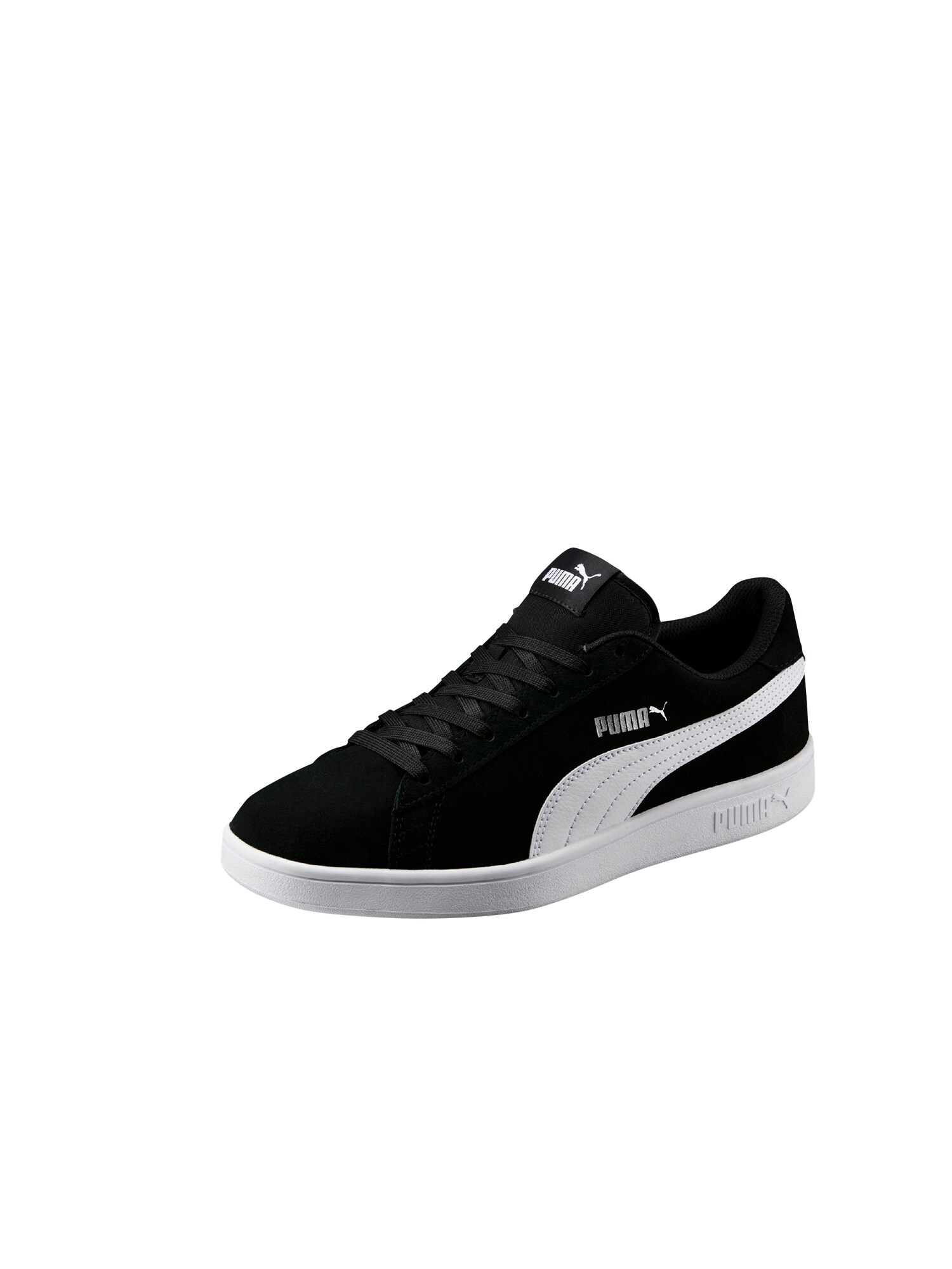Puma Dames Sneakers Laag Smash V2 Zwart Zilver puma kopen in de aanbieding