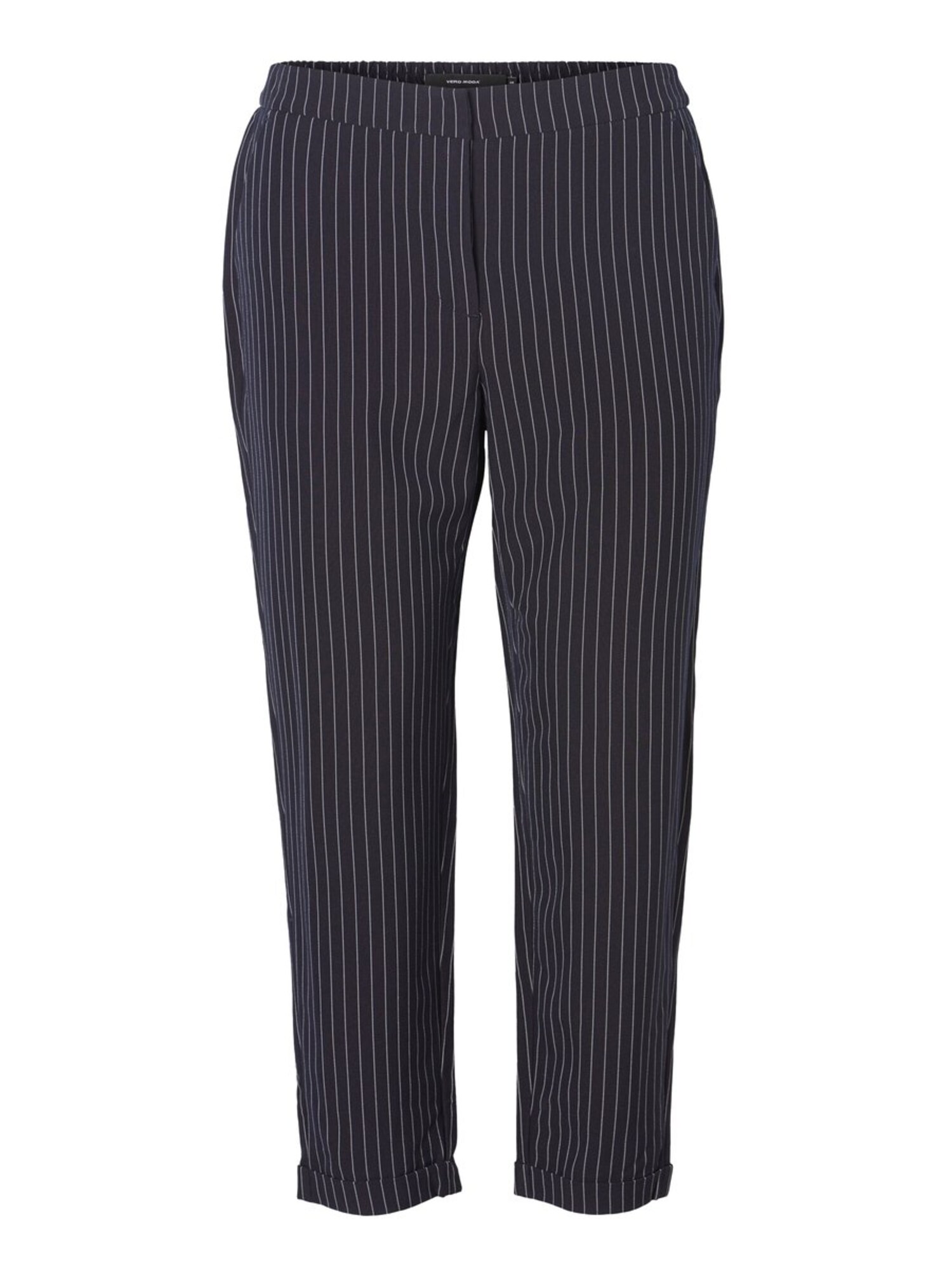 Vero Moda Curve Dames Broek Nachtblauw Wit vero moda curve kopen in de aanbieding