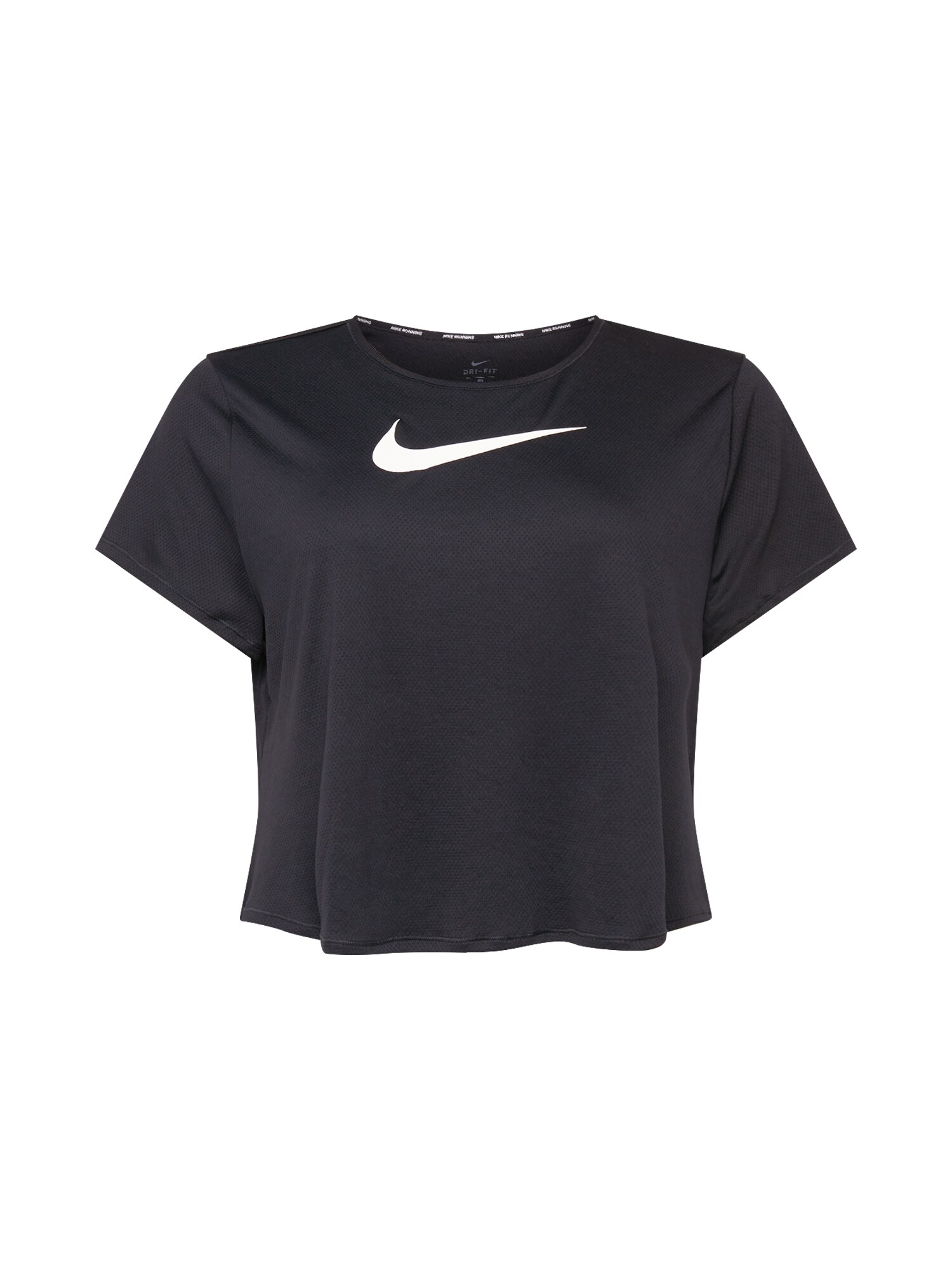 NIKE Sportiniai marškinėliai 'W NK SWOOSH RUN SS PLUS'  juoda