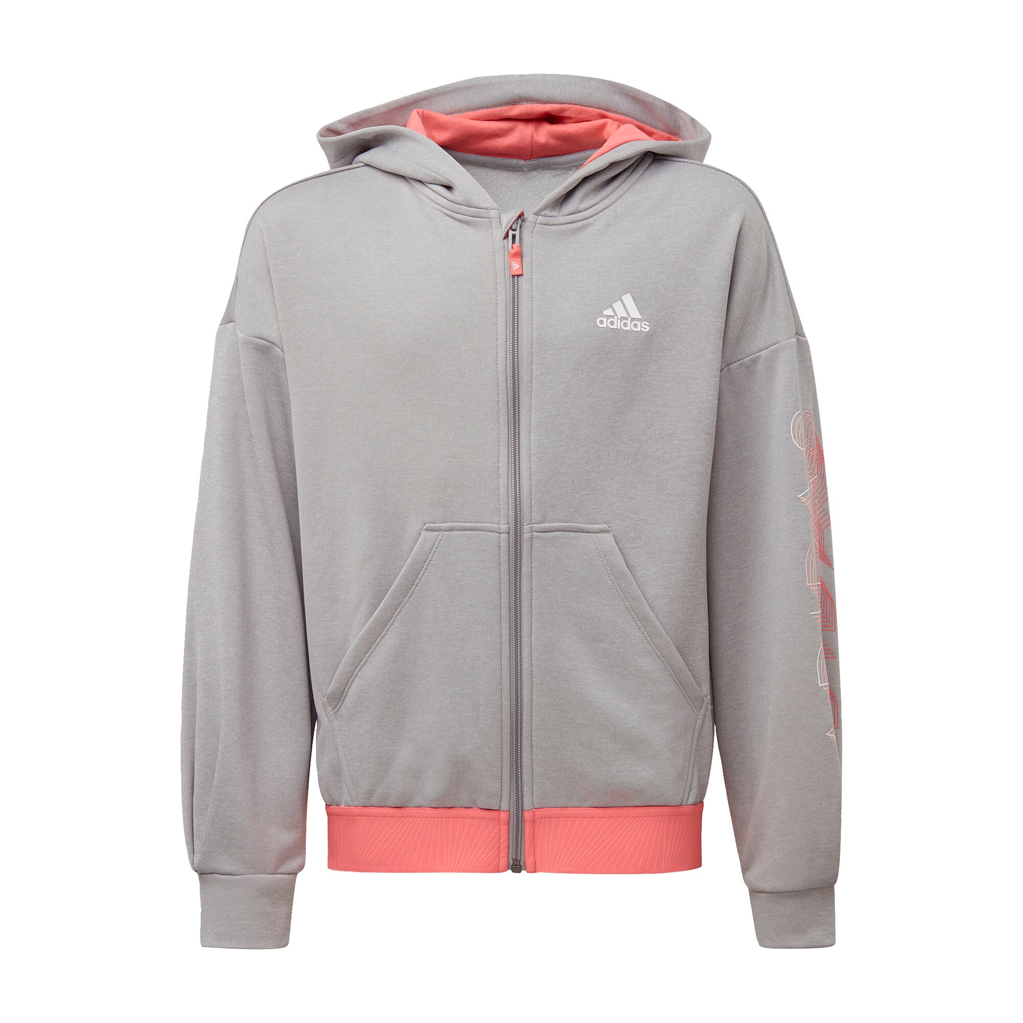 ADIDAS PERFORMANCE Sportinis džemperis  omarų spalva / balta / margai pilka