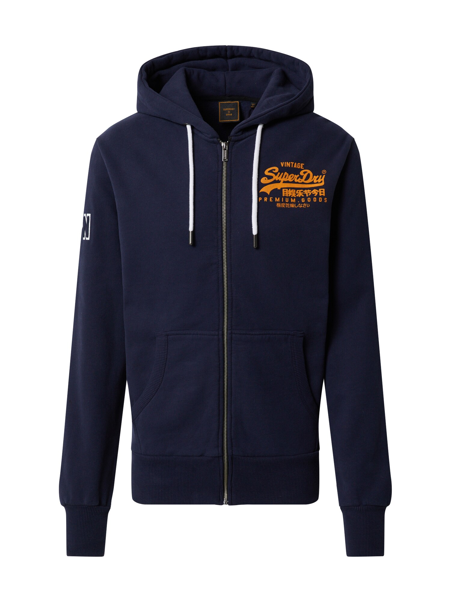 Superdry Džemperis 'EMBOSS'  tamsiai mėlyna / oranžinė / balta