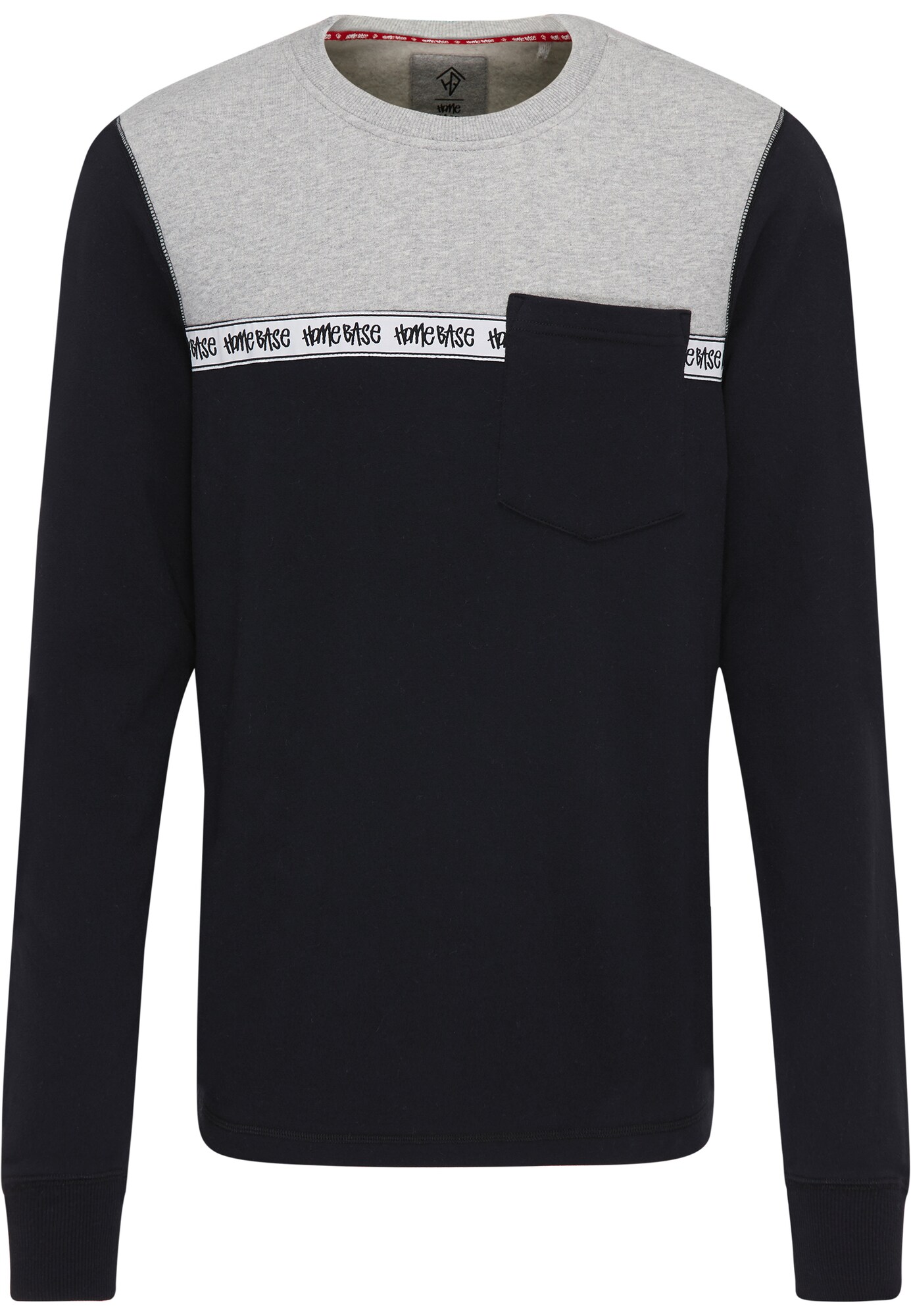 Homebase Heren Sweatshirt Grijs Zwart homebase kopen in de aanbieding
