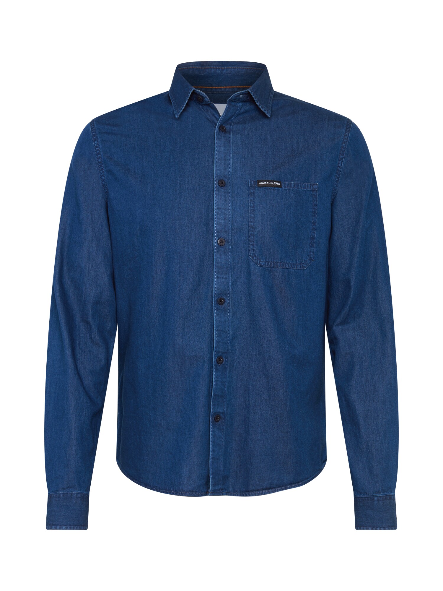 Calvin Klein Jeans Heren Overhemd Indigo Instit Pocket Regular Ls calvin klein jeans kopen in de aanbieding