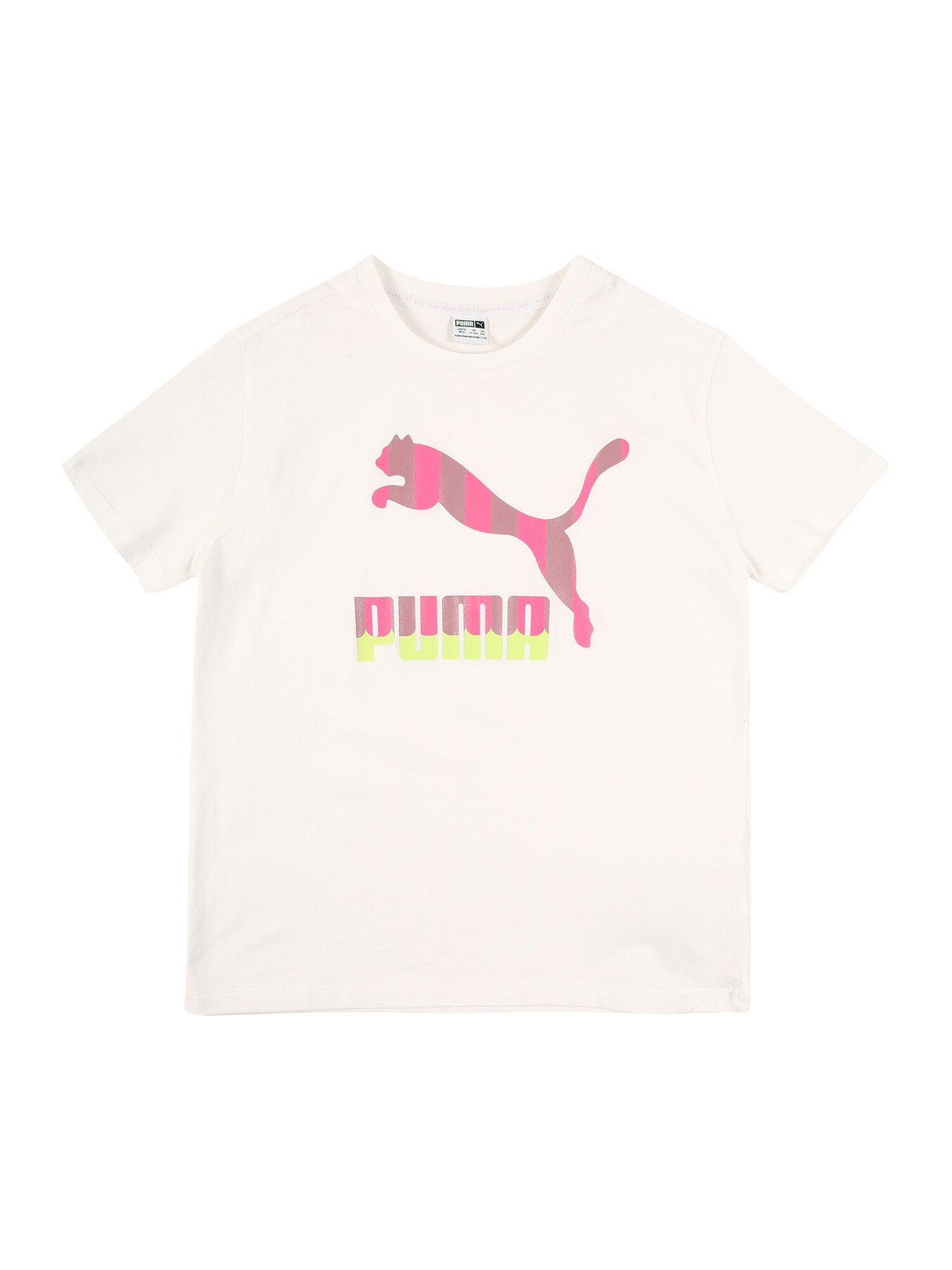 PUMA Sportiniai marškinėliai  balta / rožinė / rausvai pilka / neoninė žalia