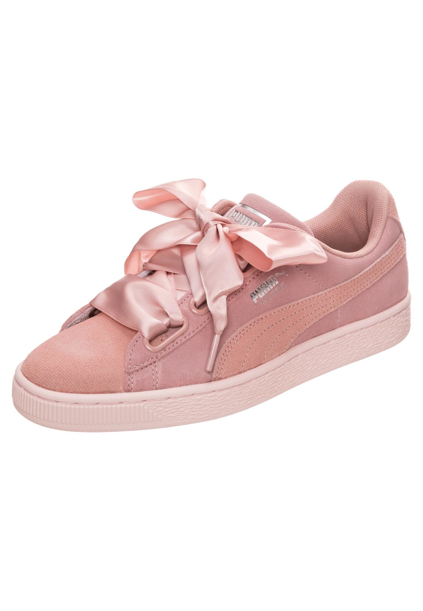 Puma Dames Sneakers Laag Suede Heart Pebble Rosa puma kopen in de aanbieding