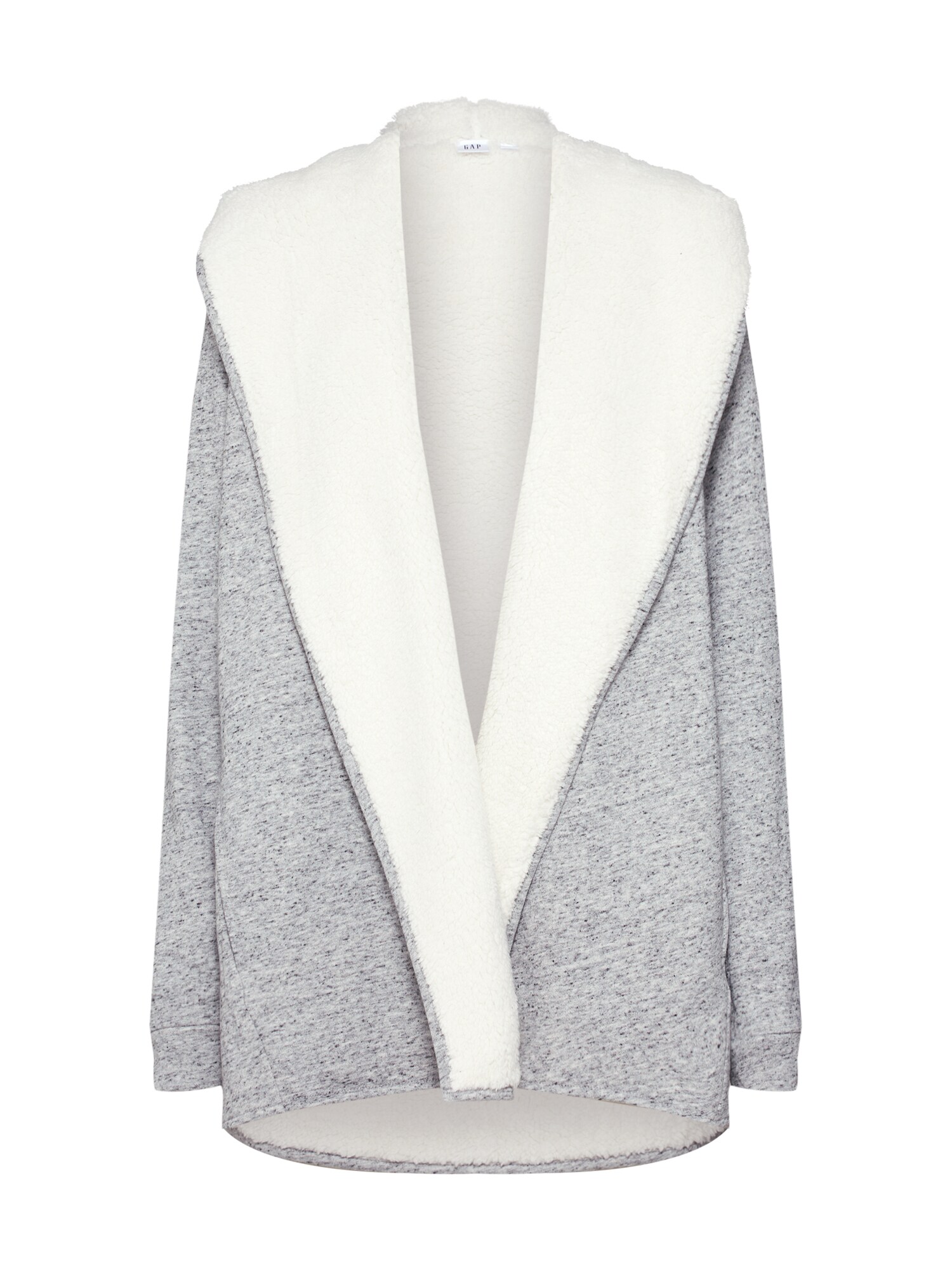Gap Dames Gebreid Vest Sherpa Wrap Lichtgrijs gap kopen in de aanbieding