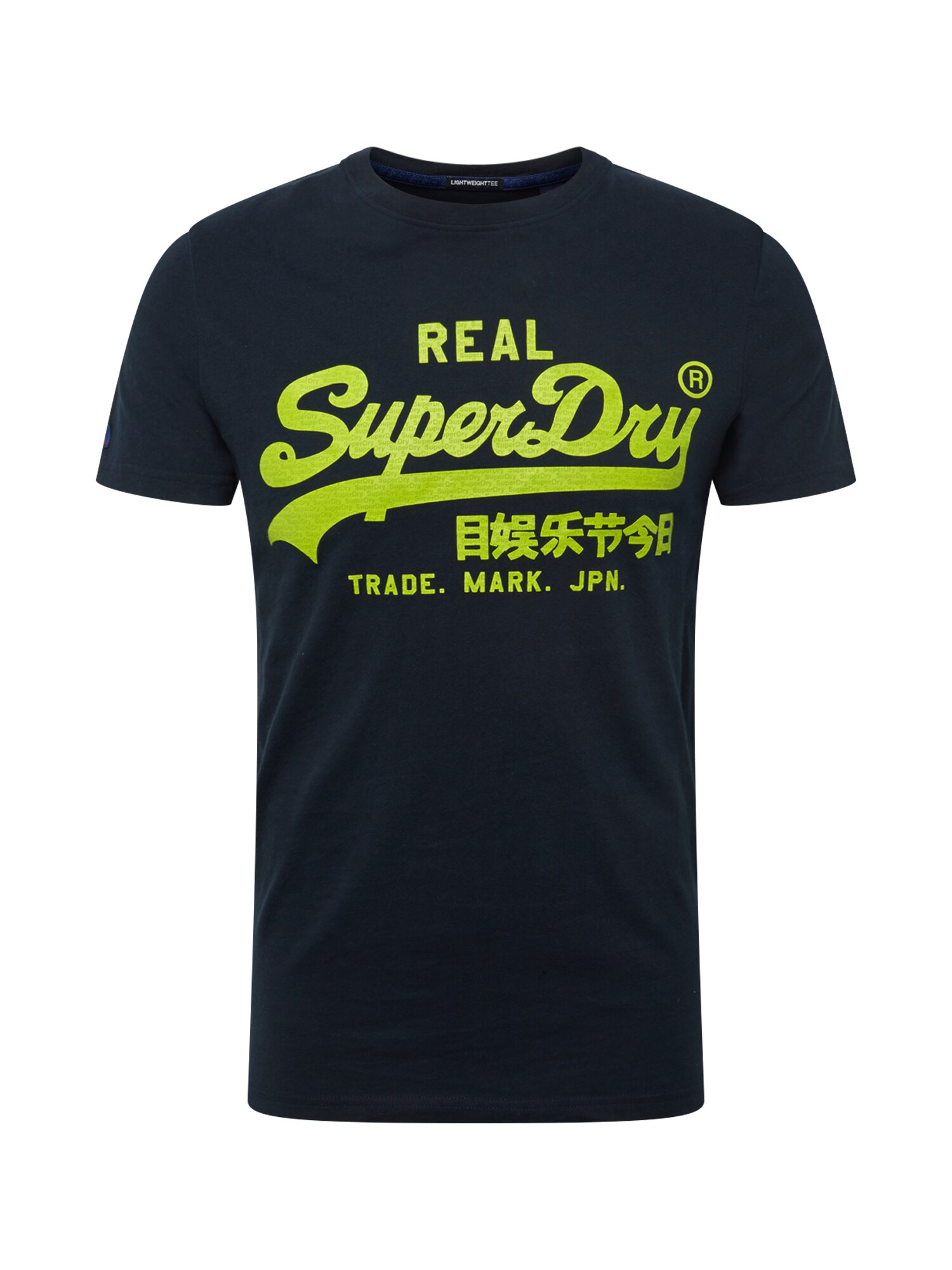 Superdry Heren Shirt Vintage Logo Neon Lite Navy Neongeel superdry kopen in de aanbieding