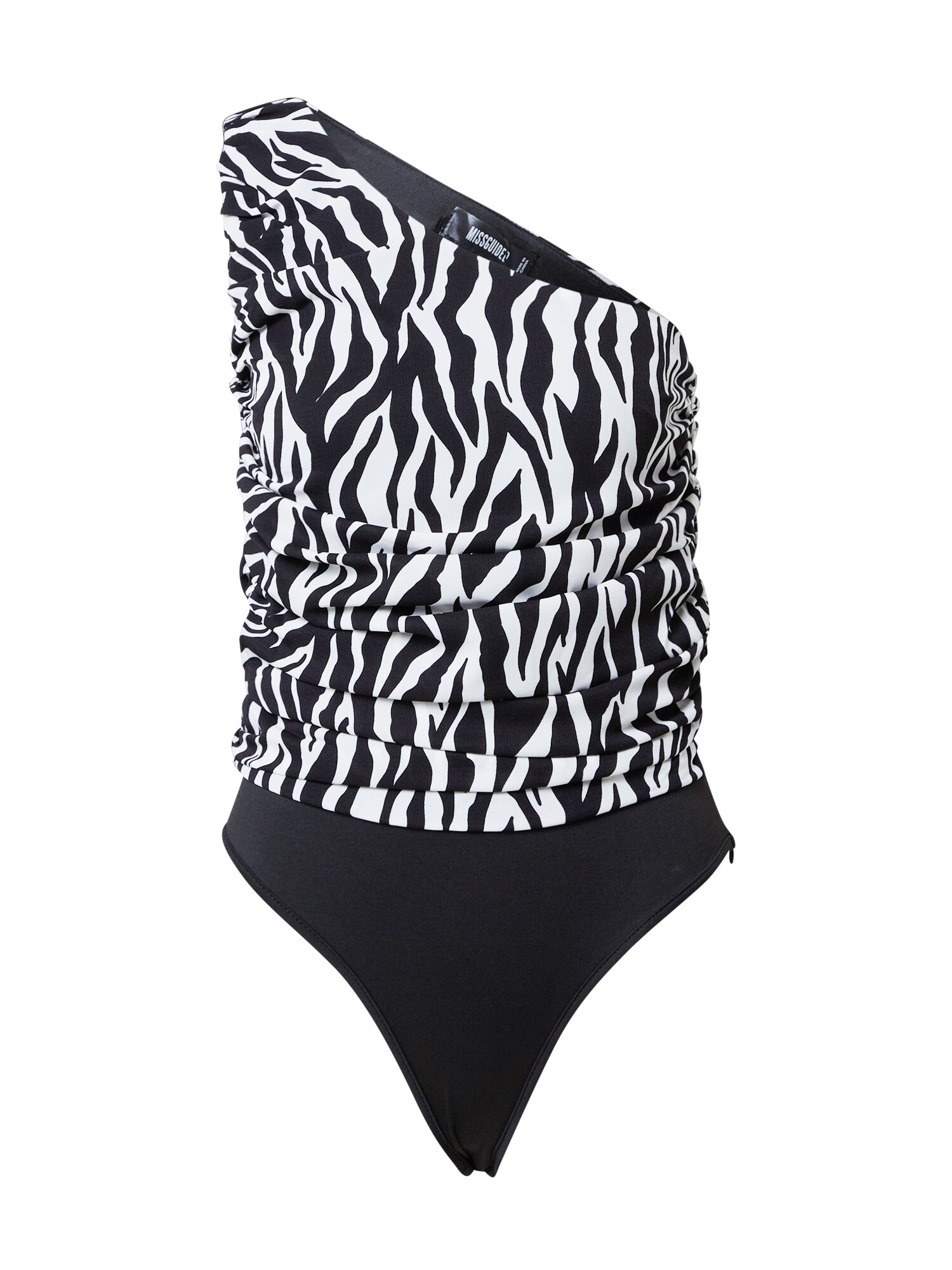Missguided Košeľové body  čierna / biela
