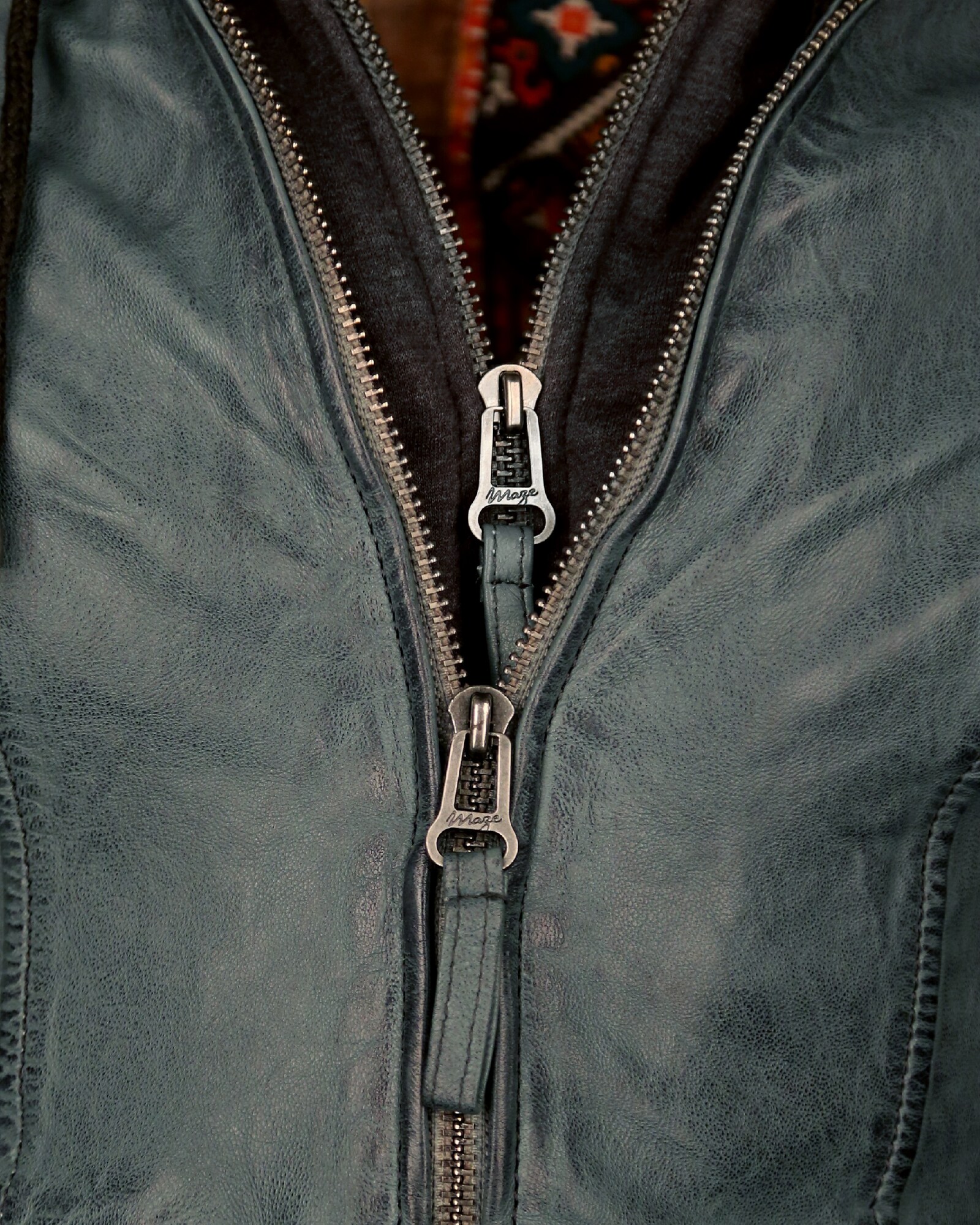 Thumbnail - Lederjacke mit stylische Kapuze ' Brayford '