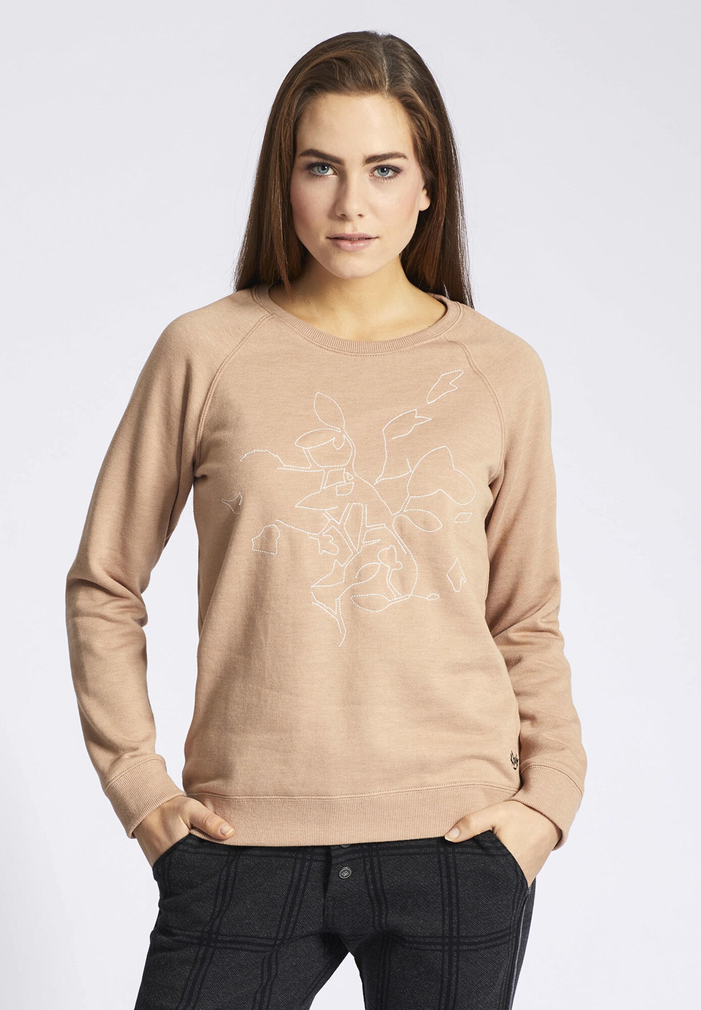 Khujo Dames Sweatshirt Renia Beige khujo kopen in de aanbieding