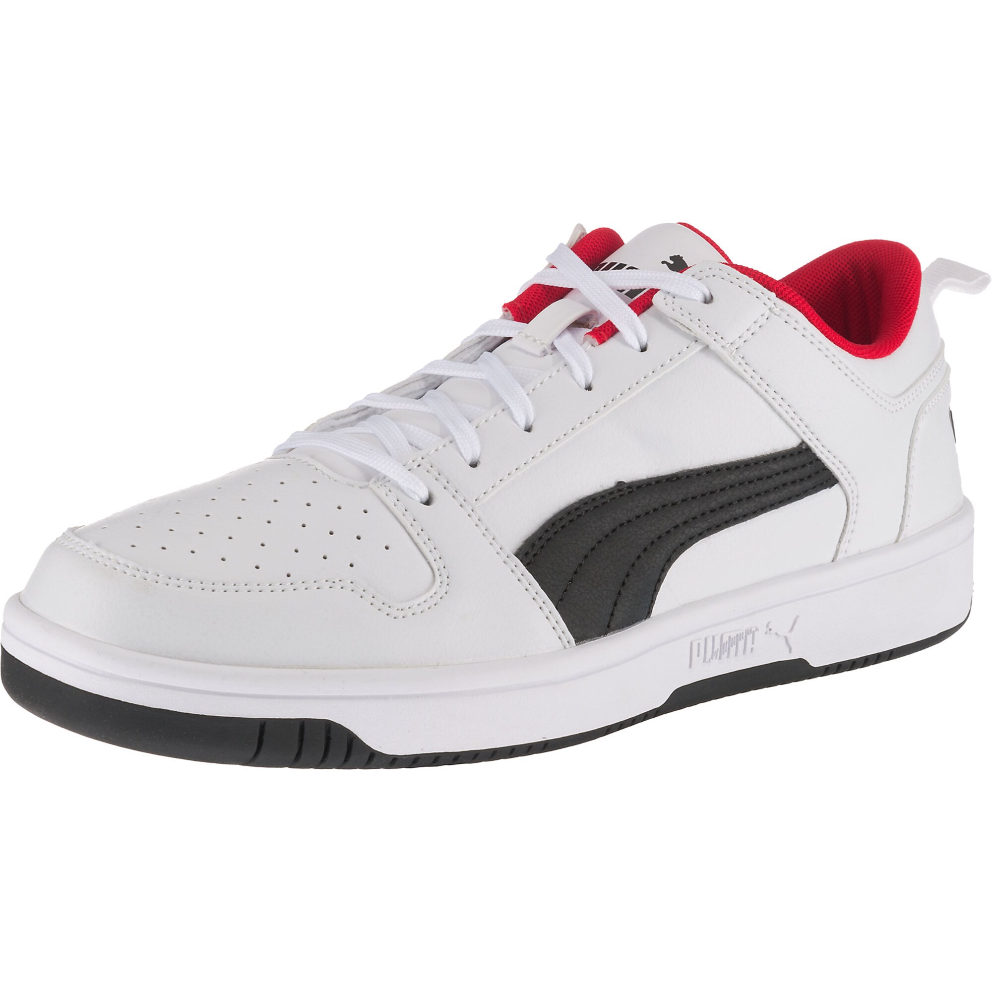 PUMA Sportbačiai be auliuko 'Rebound LayUp'  balta / juoda / granatų spalva
