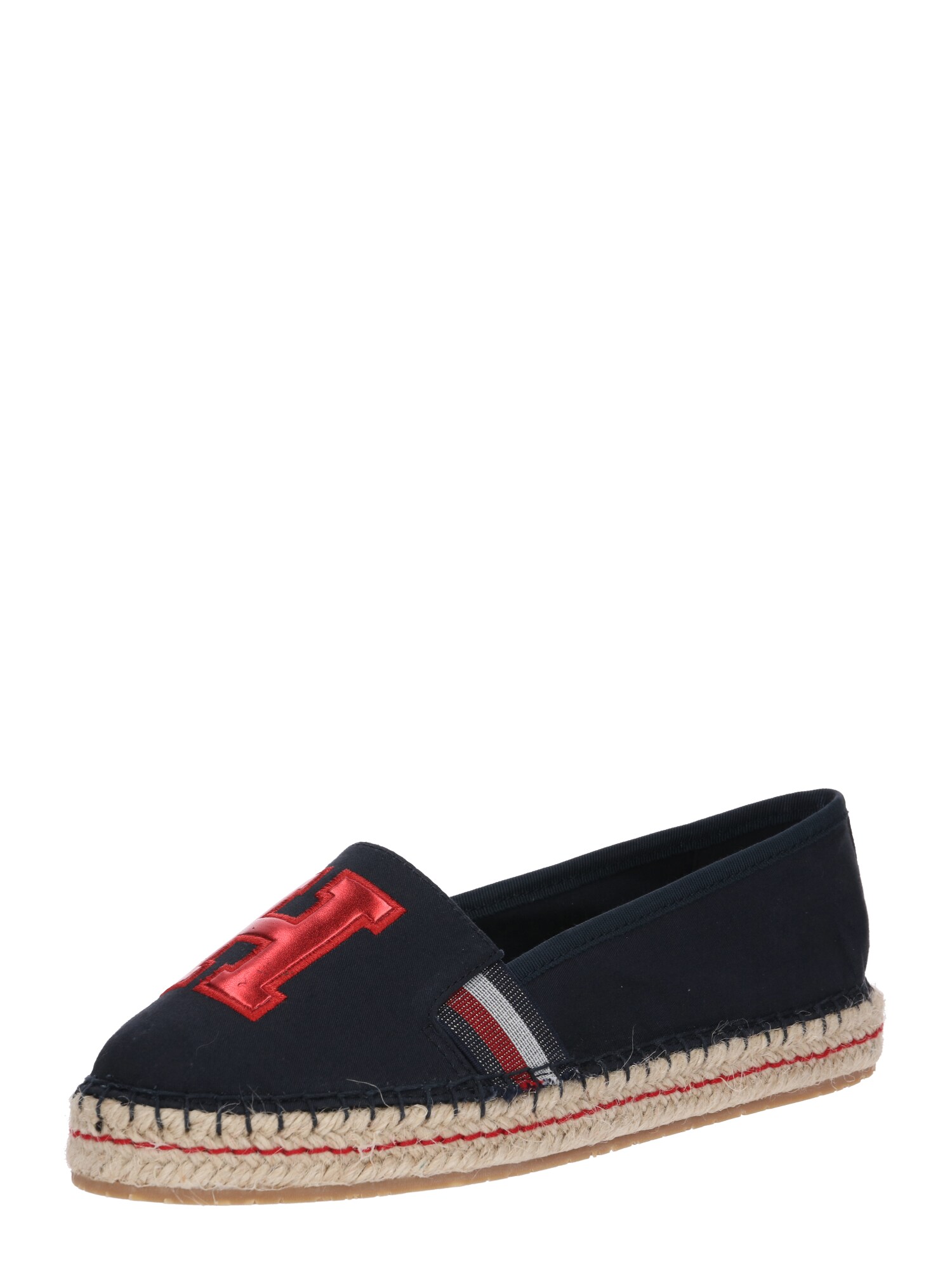 Tommy Hilfiger Dames Instappers Th Patch Espadrille Donkerblauw Rood tommy hilfiger kopen in de aanbieding