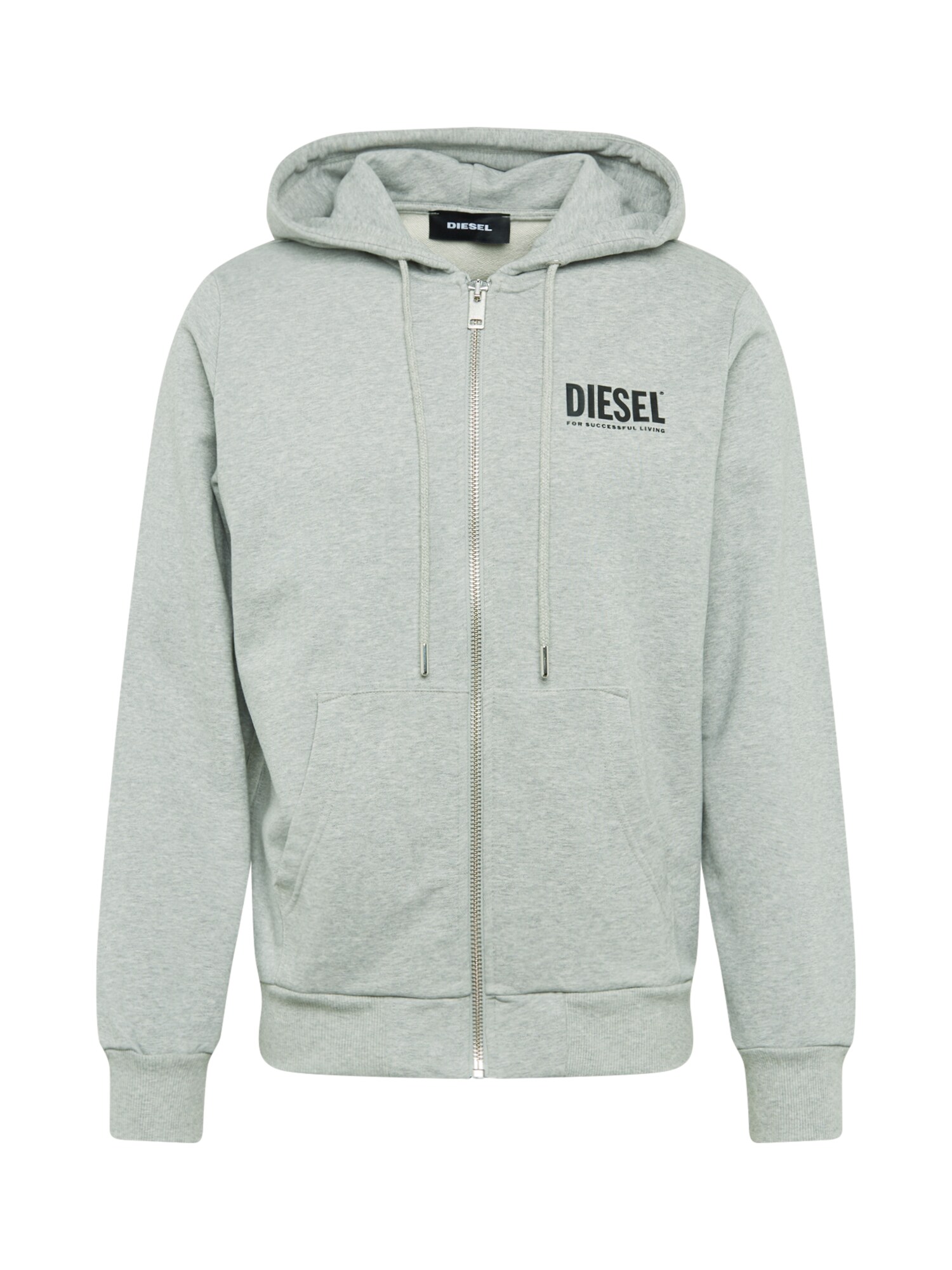 DIESEL Džemperis 'S Girk Felpa'  juoda / margai pilka