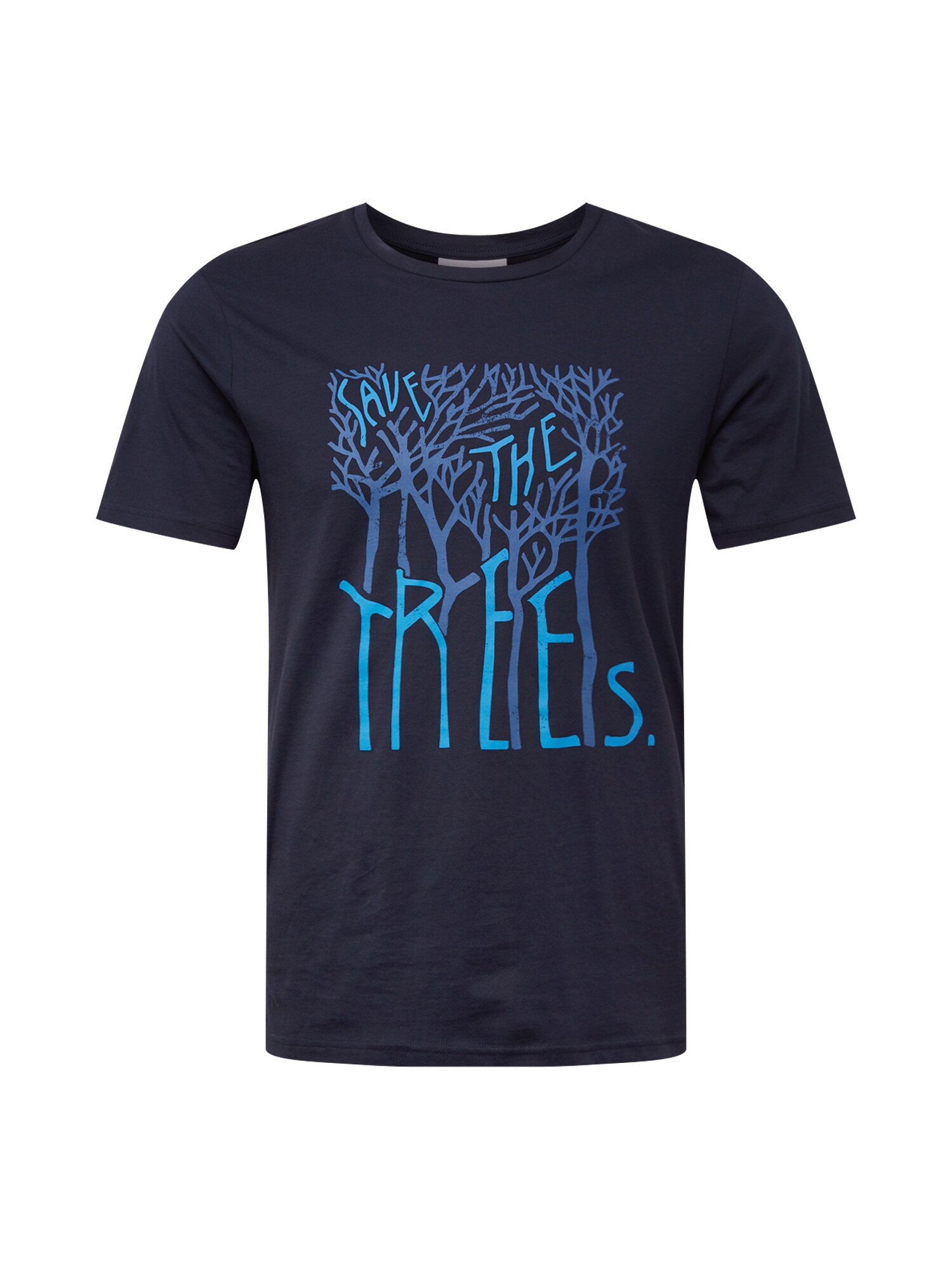 ARMEDANGELS Marškinėliai 'JAAMES TREES'  tamsiai mėlyna / vandens spalva / sodri mėlyna („karališka“)