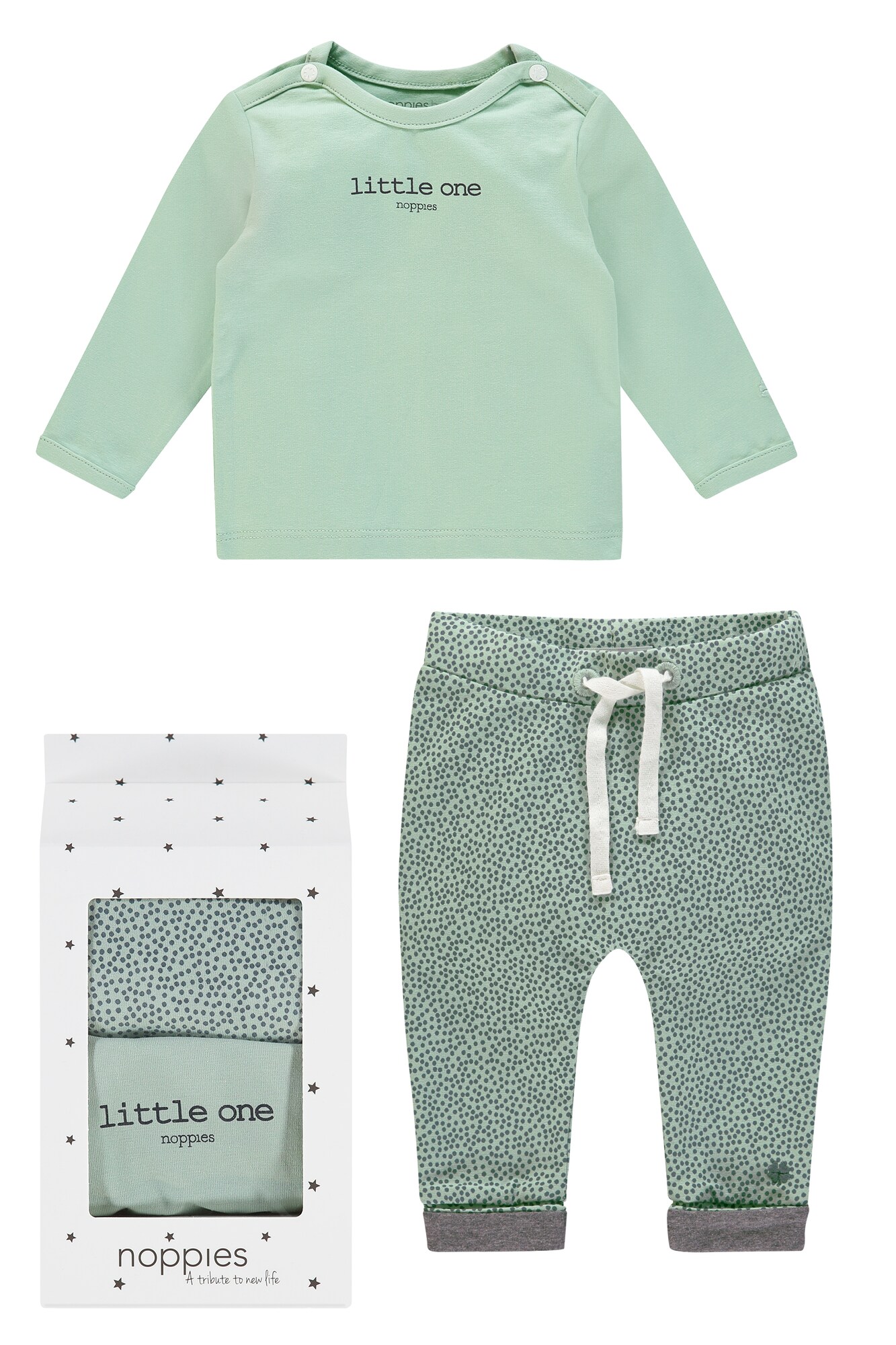 Noppies Jongens Set Basic Basaltgrijs Mintgroen noppies kopen in de aanbieding