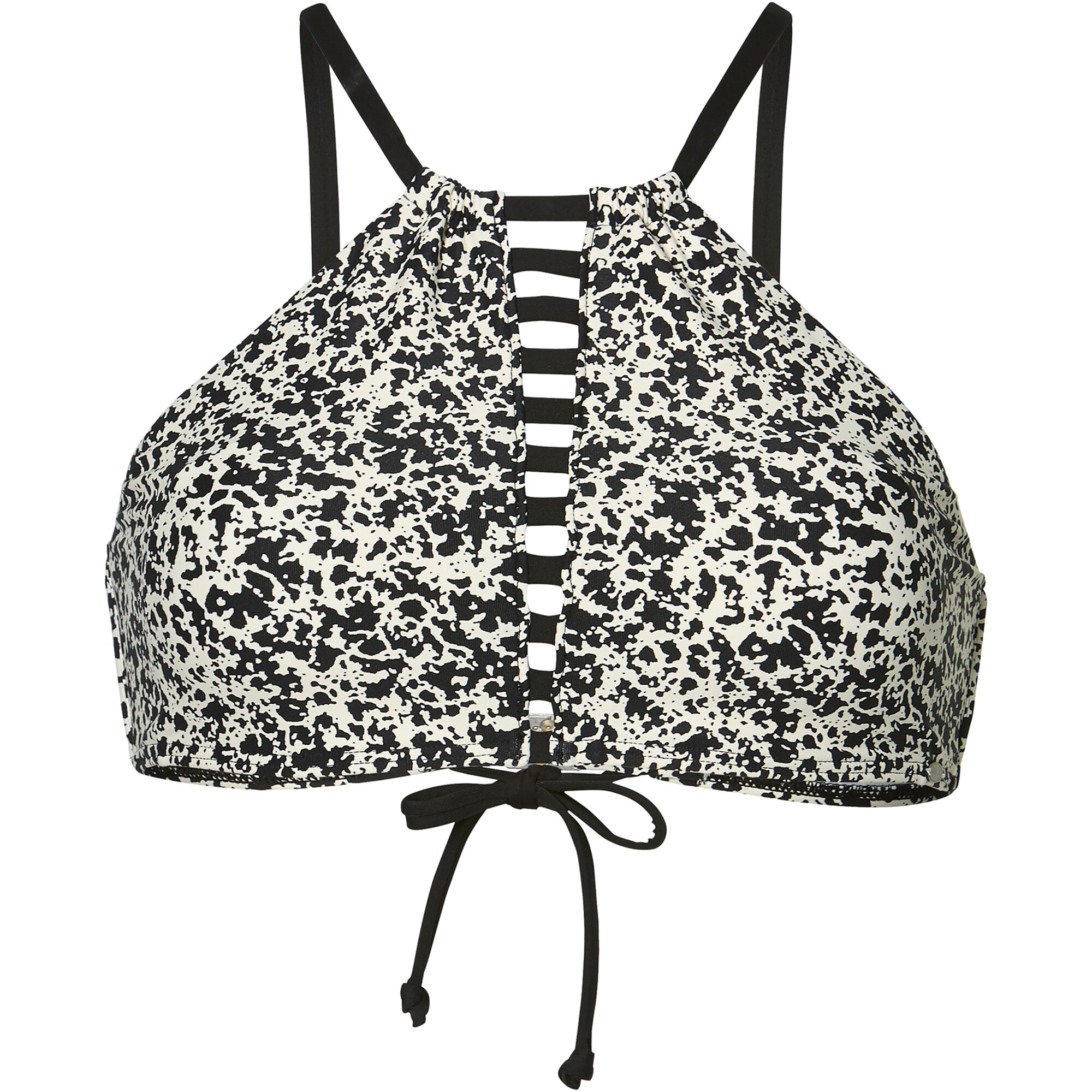 Oneill Dames Bikinitop Pw High Neck Zwart Wit oneill kopen in de aanbieding