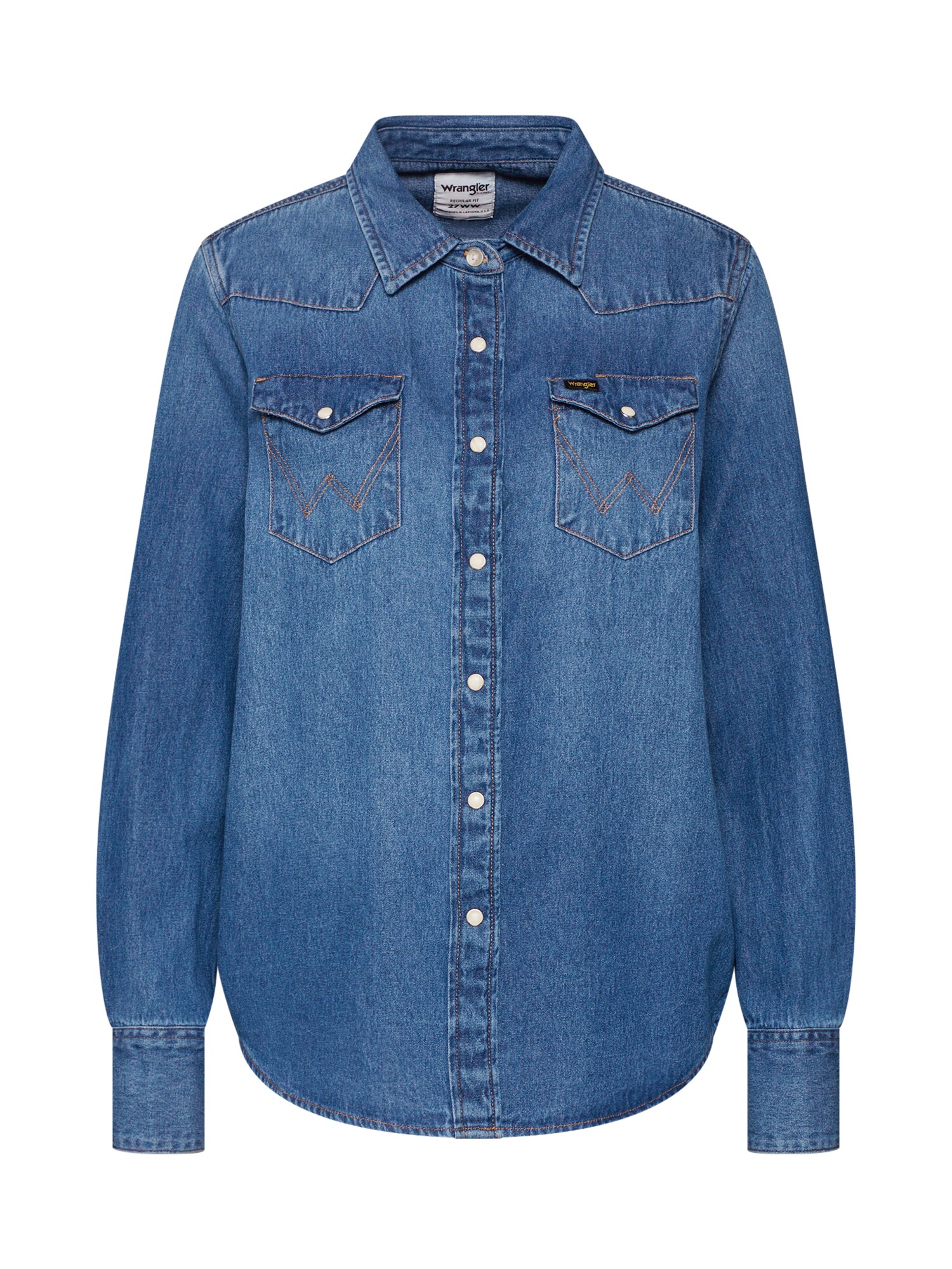 Wrangler Dames Blouse 27Ww 2Year Blauw wrangler kopen in de aanbieding