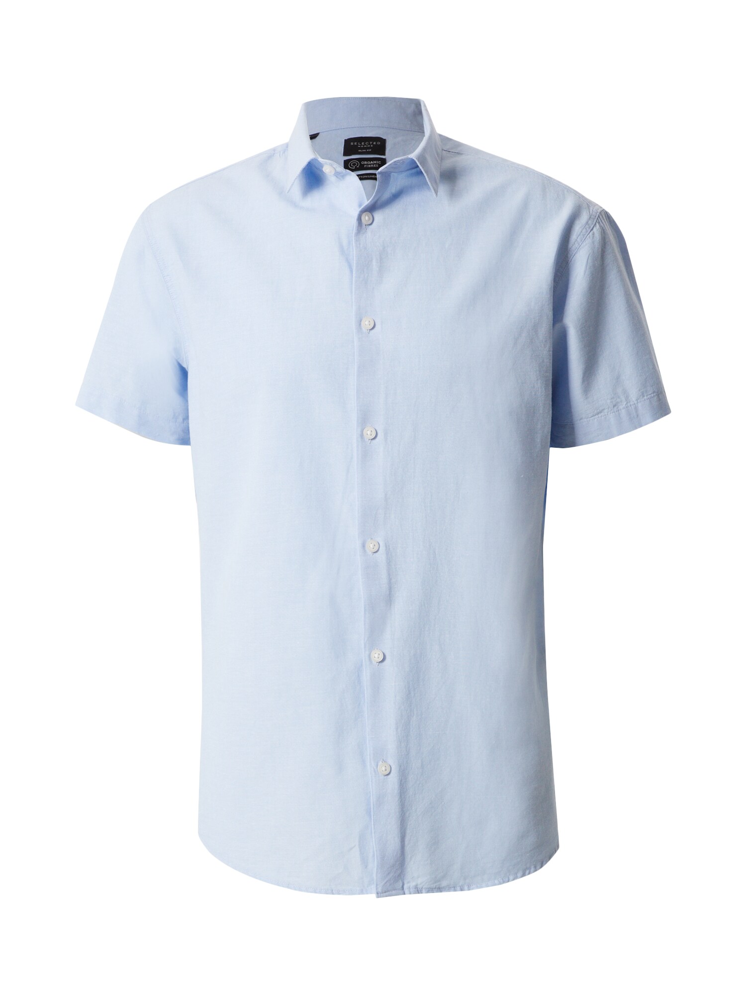 SELECTED HOMME Dalykiniai marškiniai 'SLHSLIMLINEN SHIRT SS CLASSIC B'  mėlyna