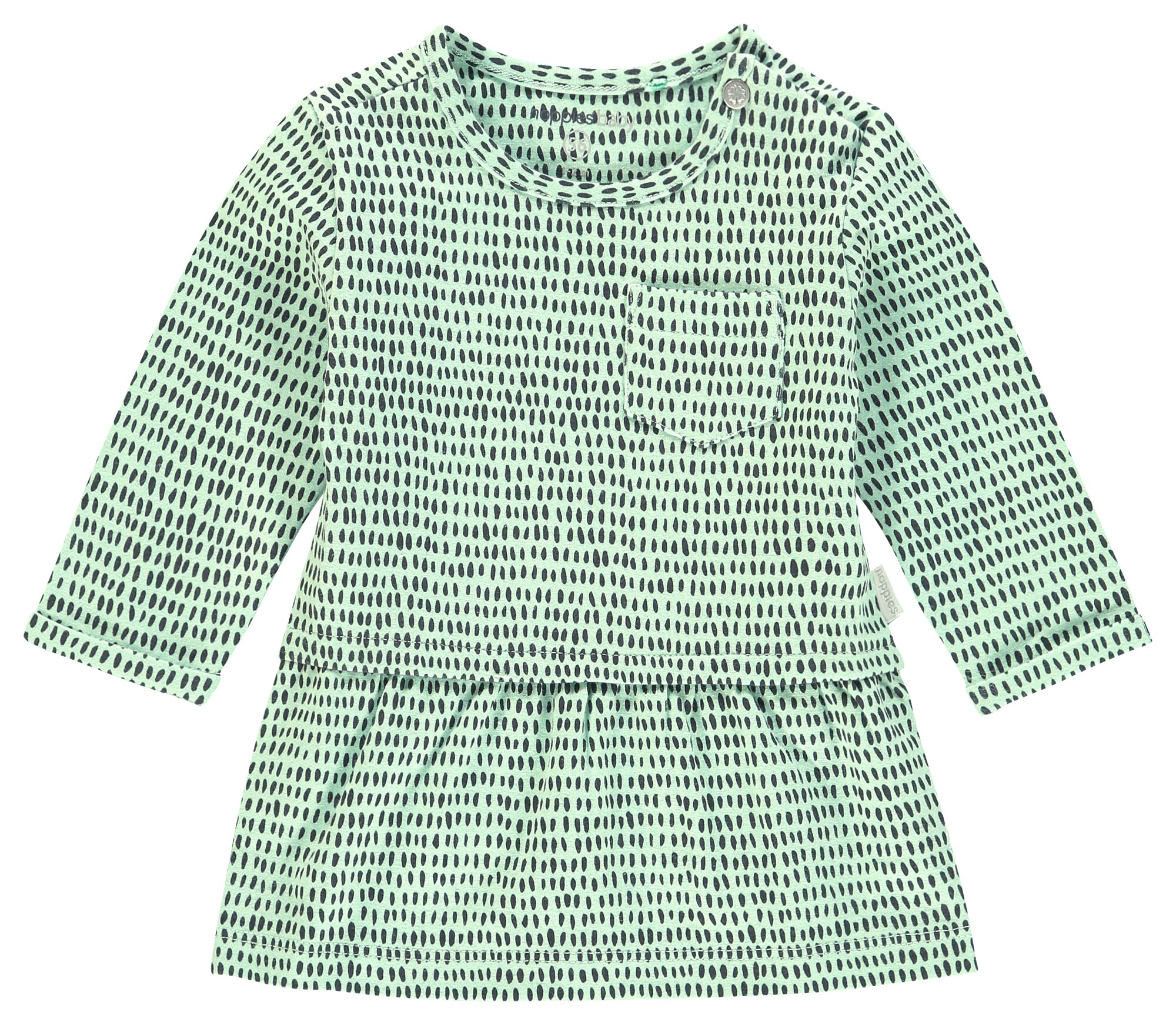 Noppies Meisjes Jurk Pomona Mintgroen Zwart noppies kopen in de aanbieding