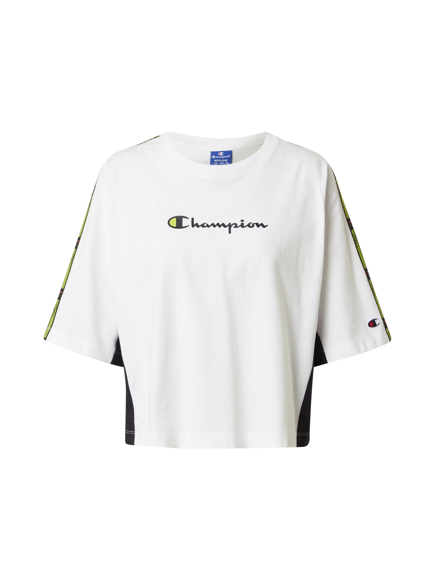 Champion Authentic Athletic Apparel Marškinėliai  balta / juoda / šviesiai žalia