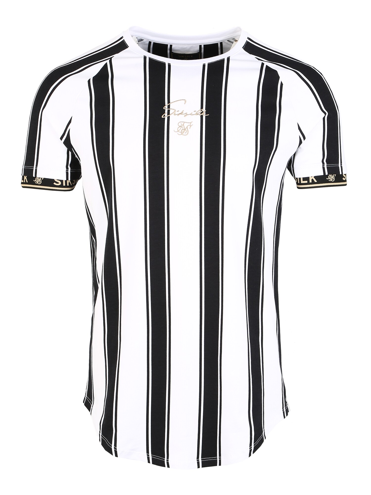 SikSilk Marškinėliai 'siksilk s/s raglan gym tee'  balta / juoda