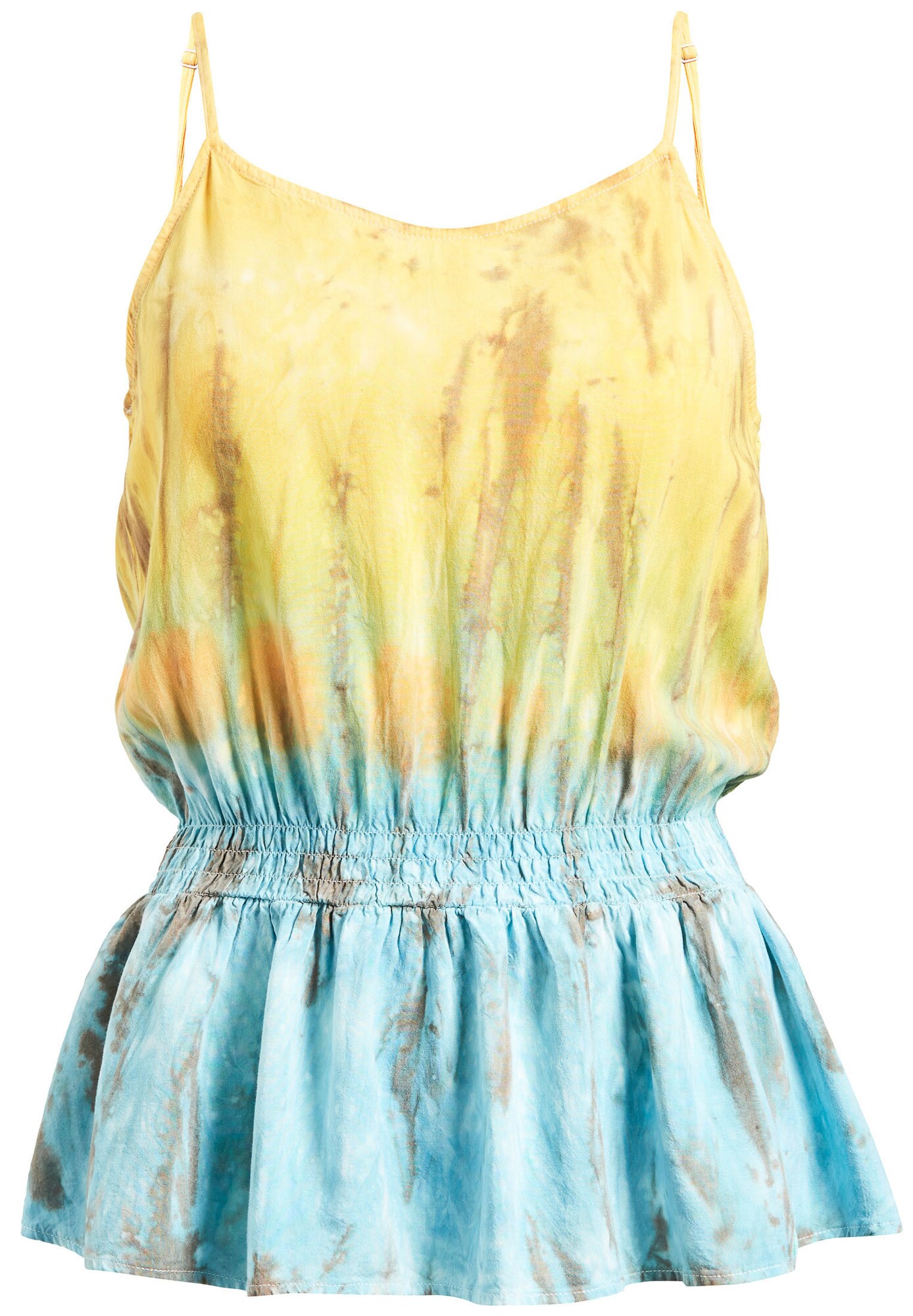 Khujo Dames Top Camtasia Lichtblauw Geel khujo kopen in de aanbieding