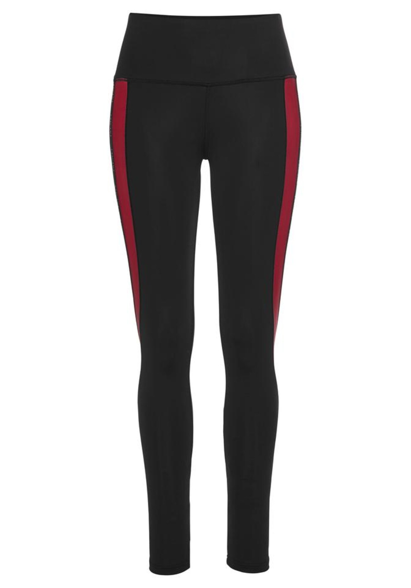 LASCANA ACTIVE Sportinės kelnės  juoda / raudona